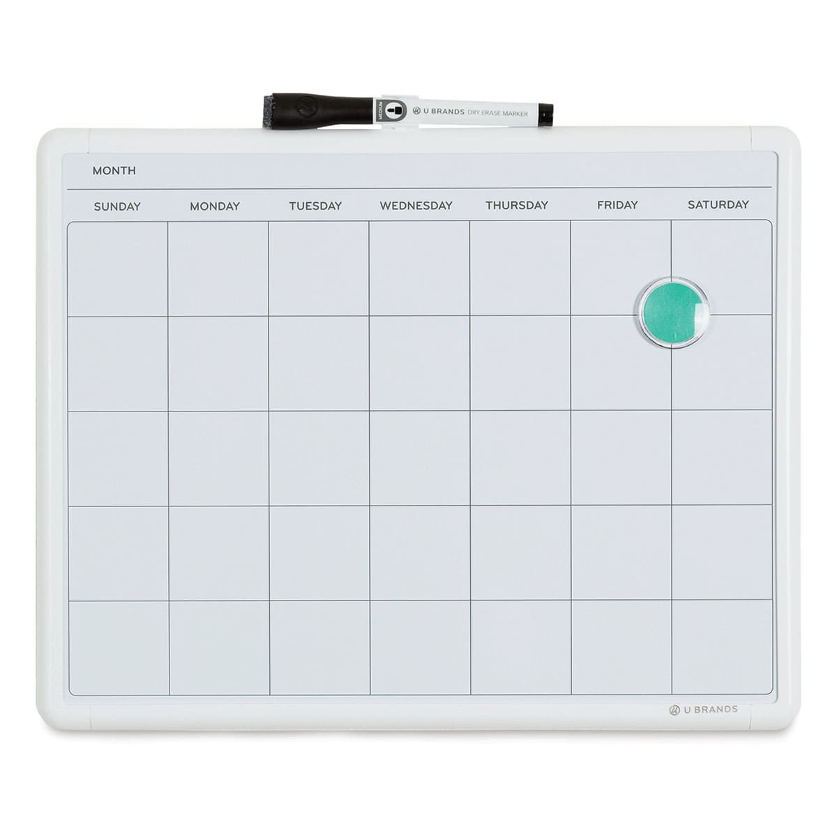 U Brands Contempo Dry Erase Board - Monthly, 11" x 14"