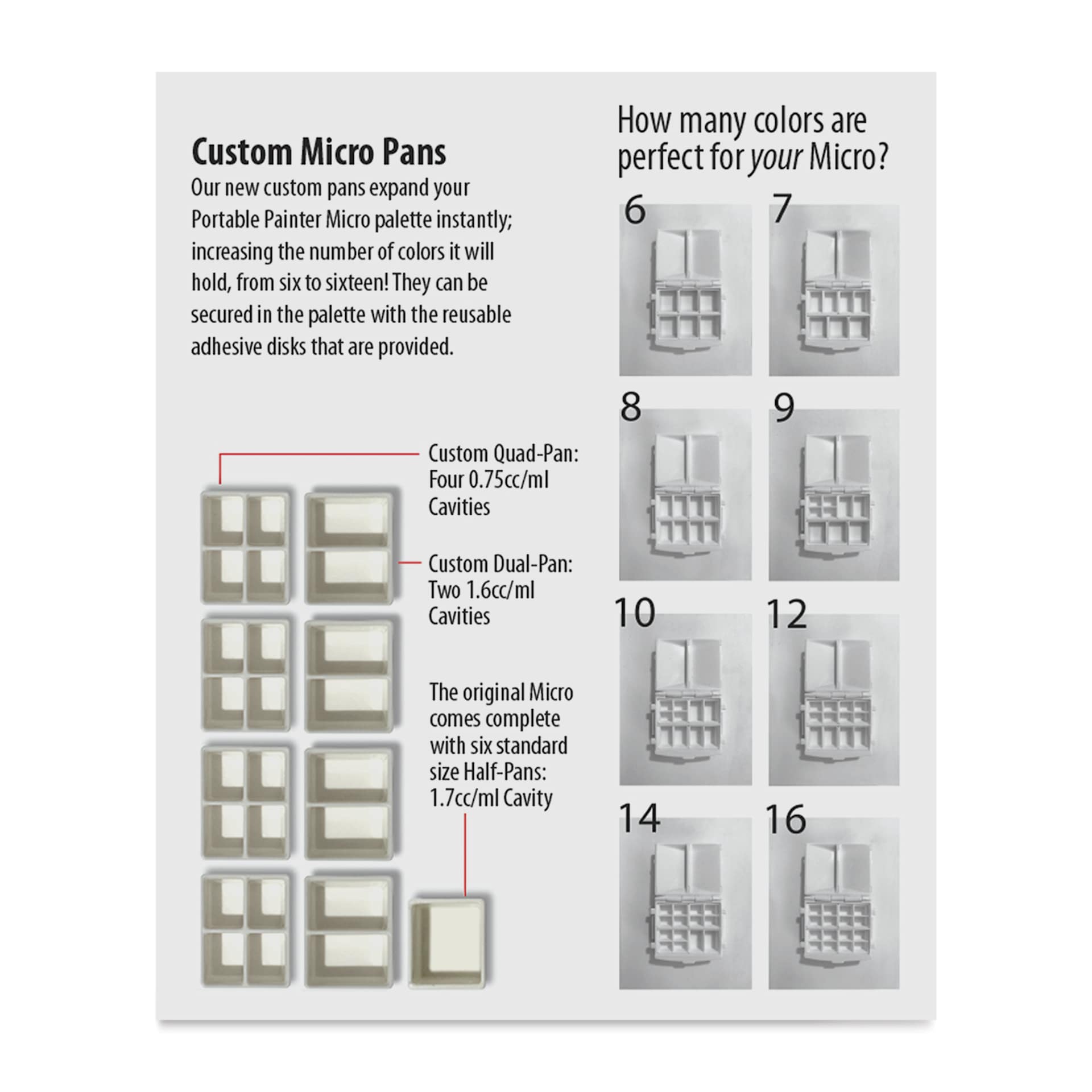 Portable Painter Micro Expansion Pans - instructions on pan customization