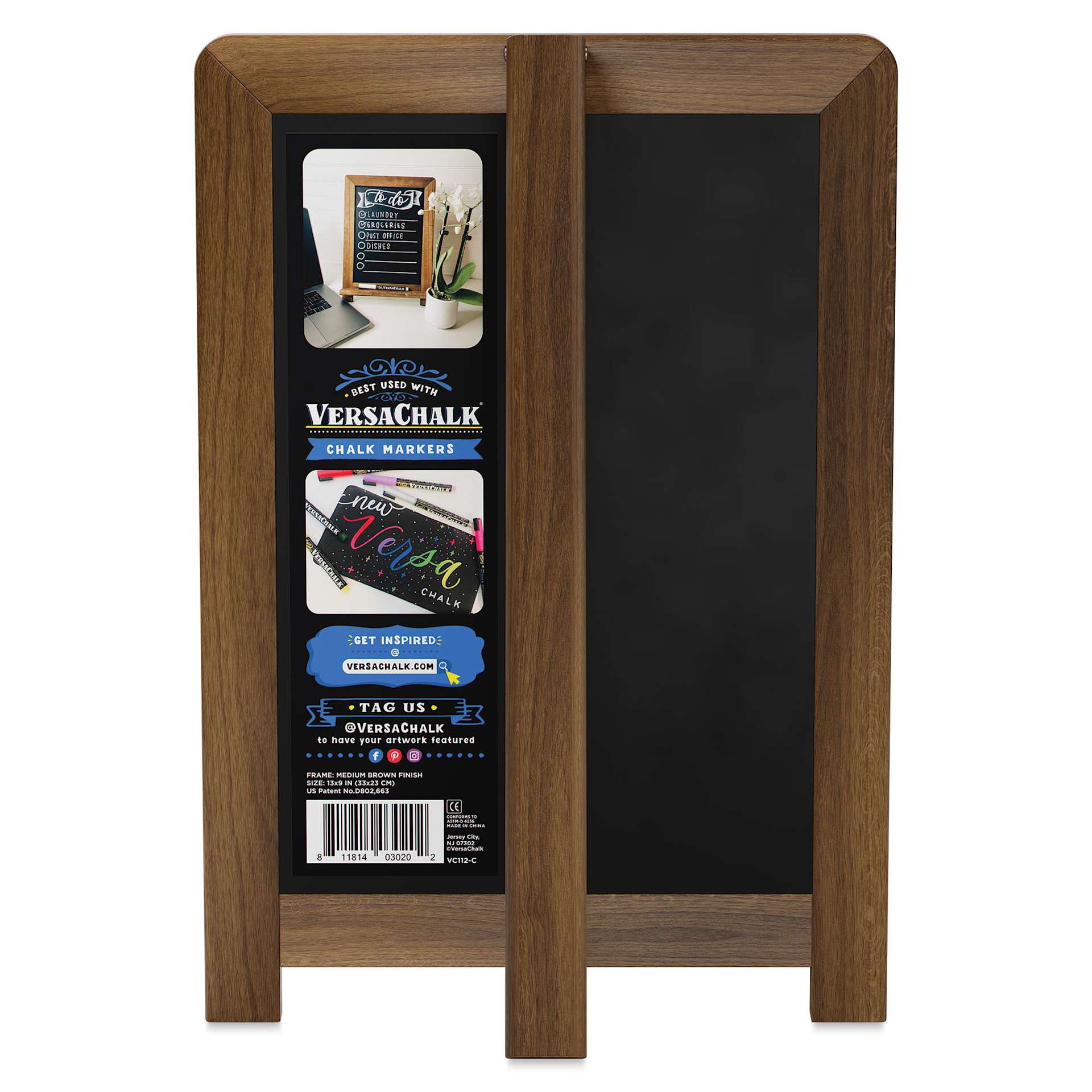 VersaChalk Tabletop Chalkboard (back of chalkboard)