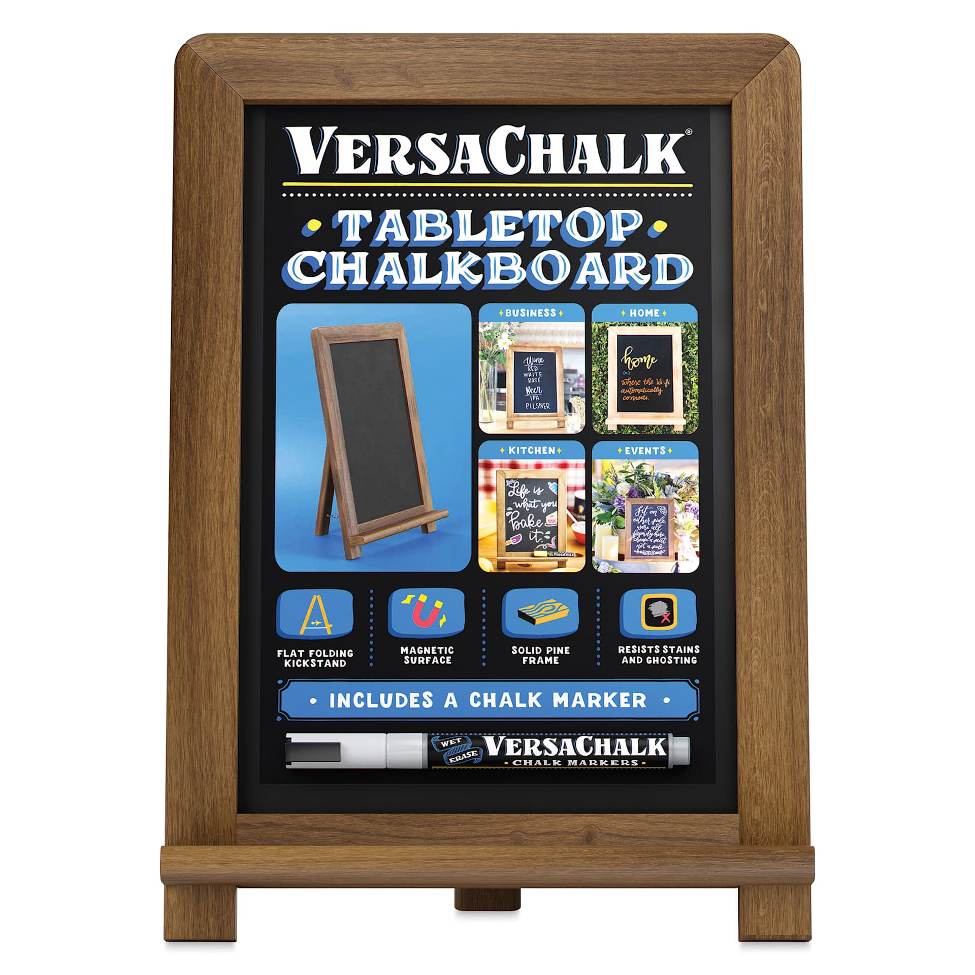 VersaChalk Tabletop Chalkboard (front of chalkboard, with label)
