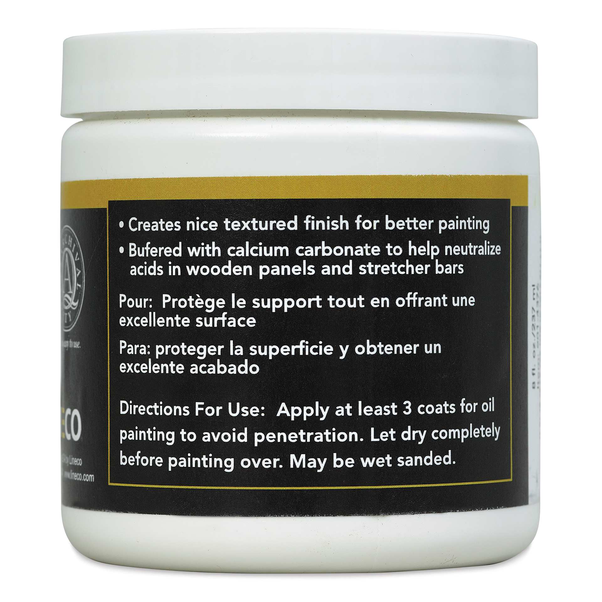 Lineco Neutral pH Gesso Primer - 8 oz back Lineco Neutral pH Gesso Primer - 8 oz back