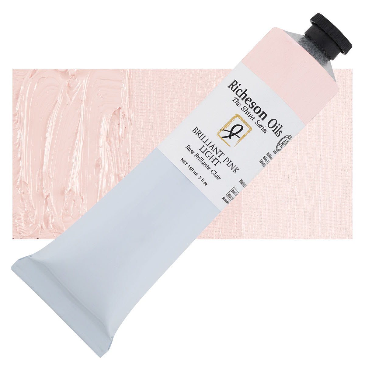 Shiva Signature Artist Oil Color - Brilliant Pink Light, 5 oz Tube and swatch