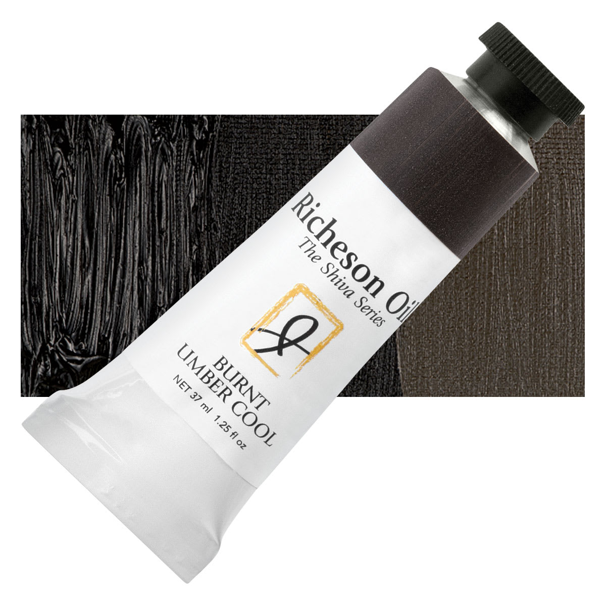 Shiva Signature Artist Oil Color - Burnt Umber Cool, 1.25 oz Tube and swatch