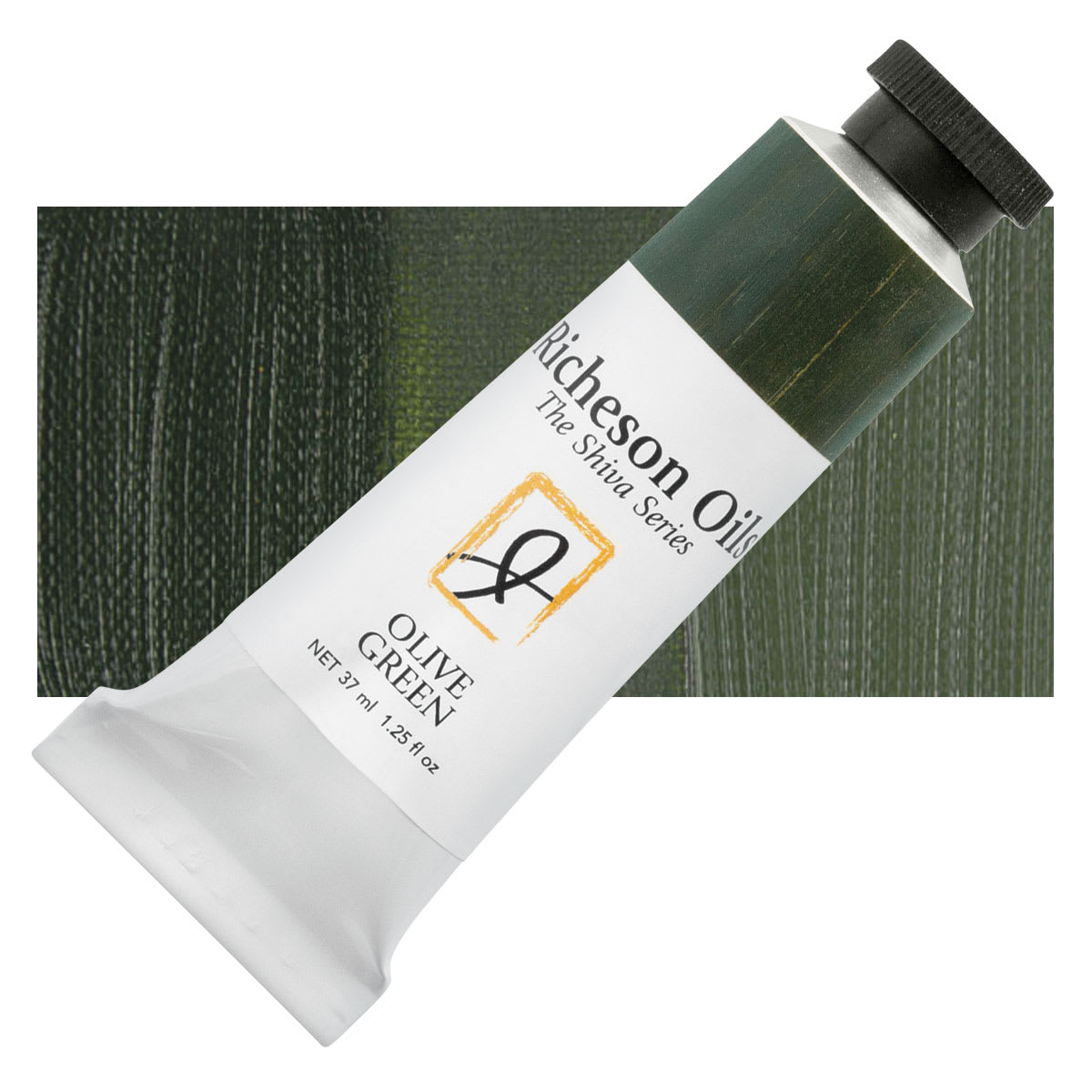 Shiva Signature Artist Oil Color - Olive Green, 1.25 oz Tube and swatch