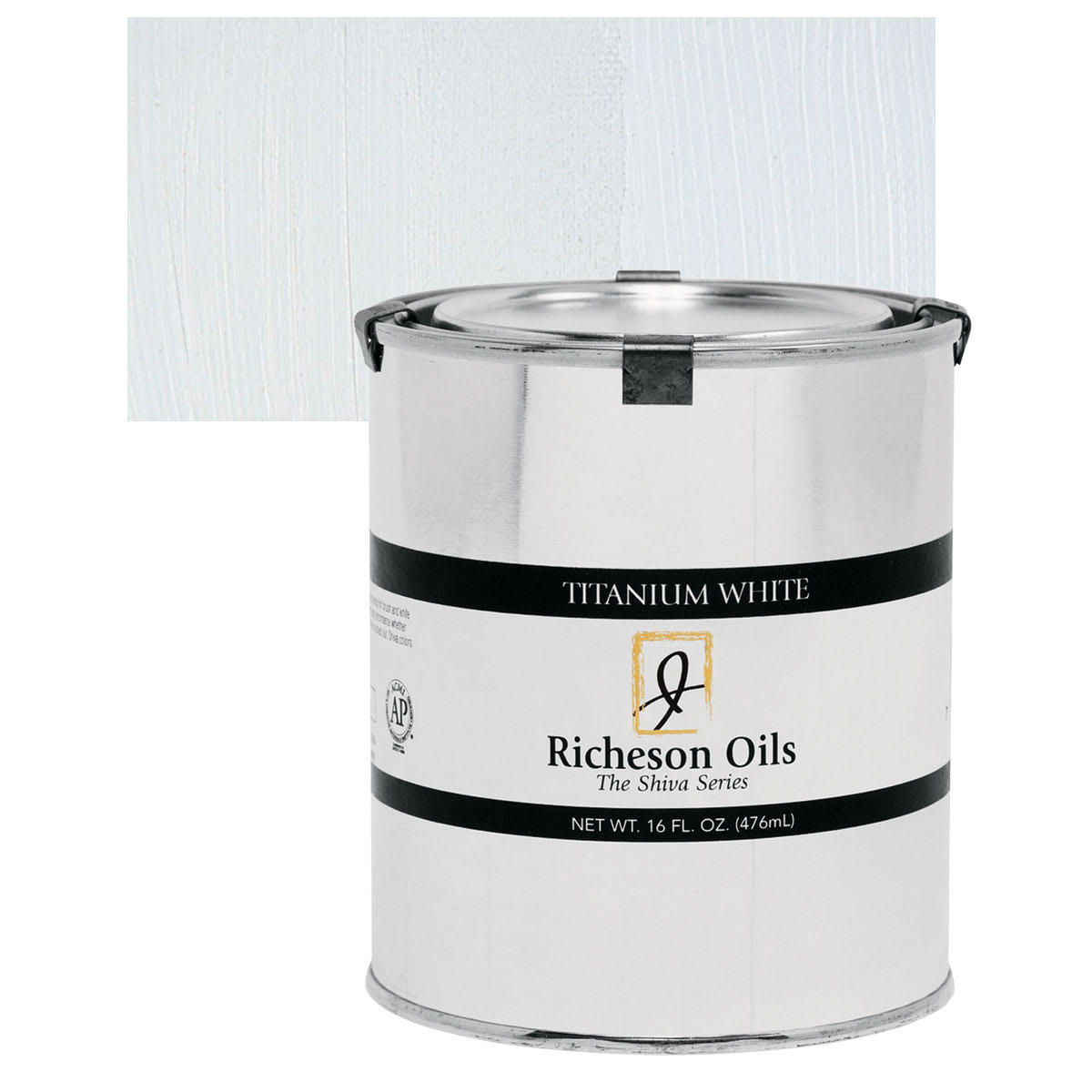 Shiva Signature Artist Oil Color - Titanium White, 16 oz Can and swatch