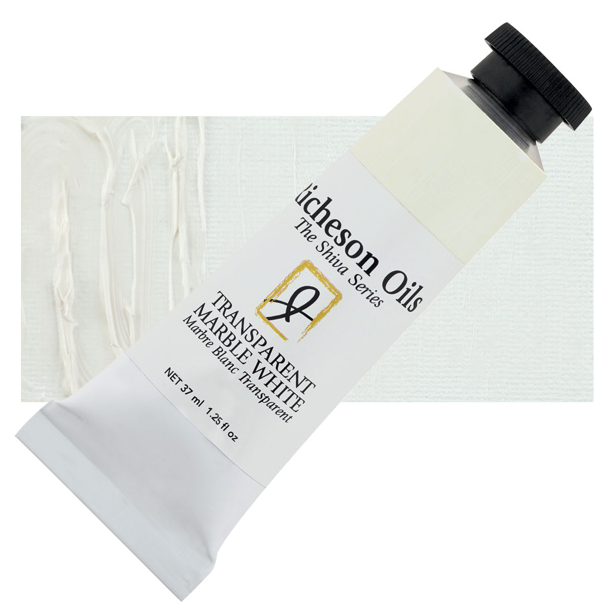 Shiva Signature Artist Oil Color - Transaprent Marble White, 1.25 oz Tube and swatch
