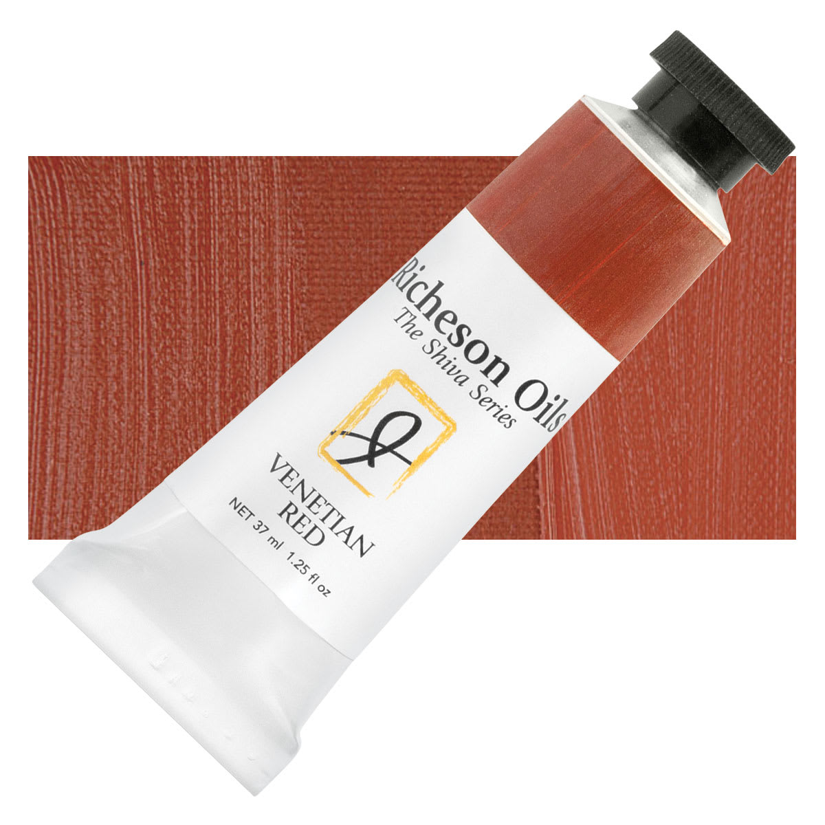 Shiva Signature Artist Oil Color - Venetian Red, 1.25 oz Tube and swatch