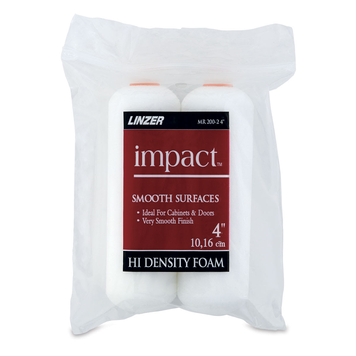 Linzer Impact High Density Foam Mini Paint Roller and Refill - Refills, Pkg of 2, Front of package Linzer Impact High Density Foam Mini Paint Roller and Refill - Refills, Pkg of 2, Front of package