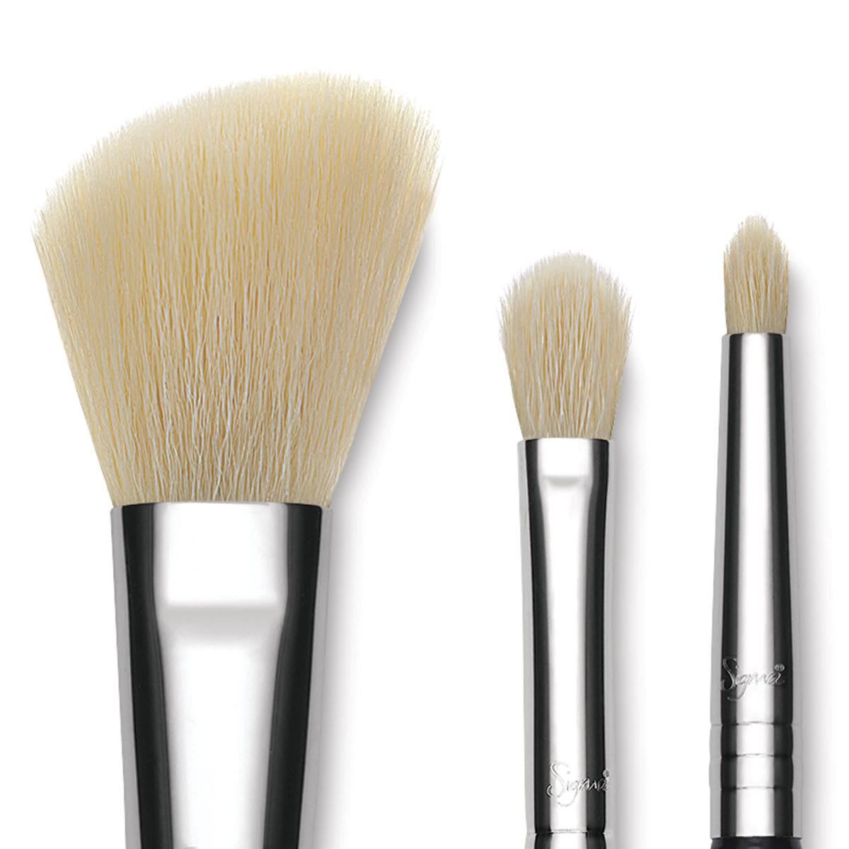 Sigma Beauty Brushes - Closeup of tips of 3 assorted Beauty Brushes