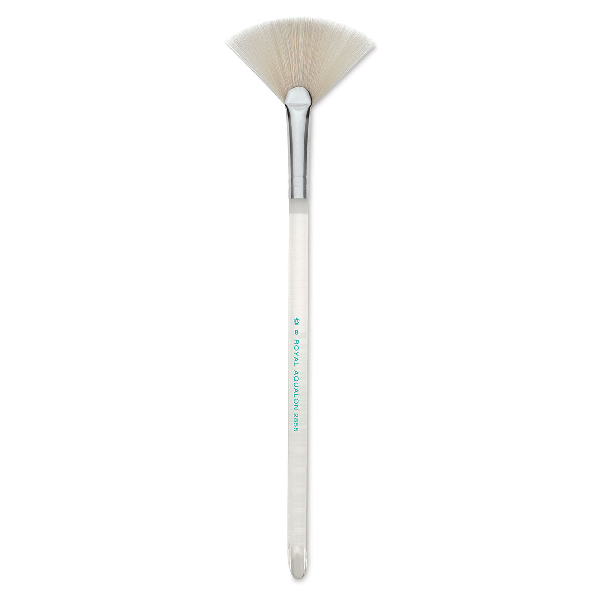 Royal & Langnickel Aqualon Soft Synthetic Fan Brush - Size 8, Short Handle full length