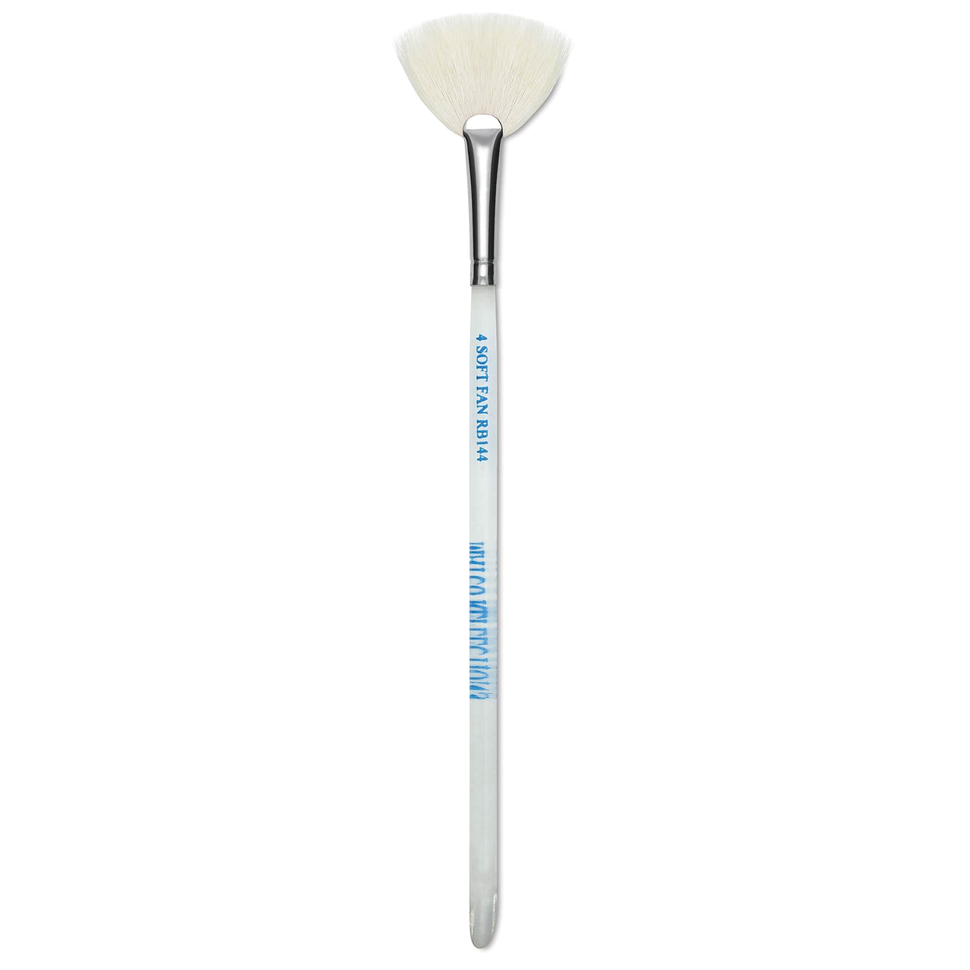Mayco Reflections White Synthetic and Natural Blend Brush - Soft Fan, Short Handle, Size 4