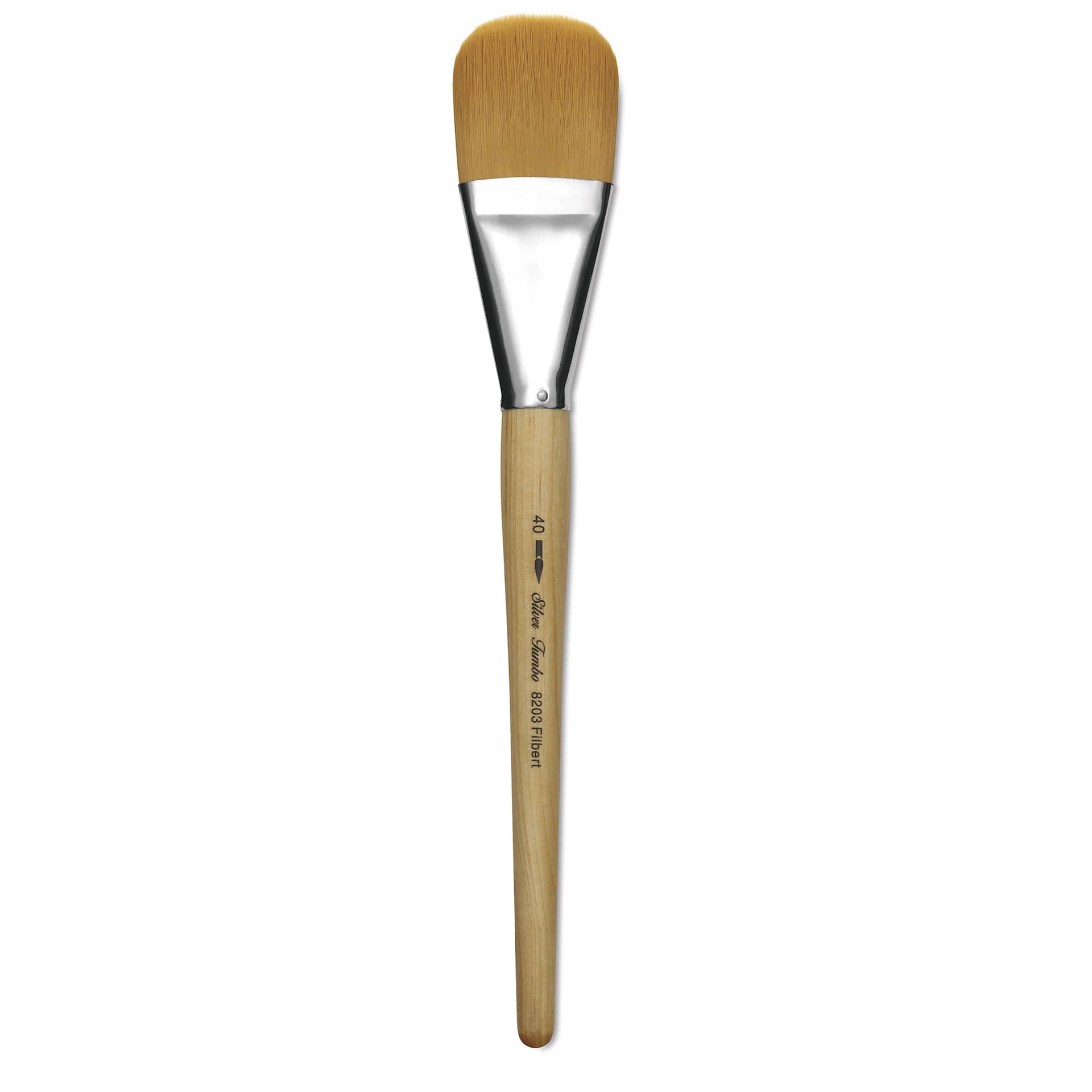 Silver Brush Silver Jumbo Golden Synthetic Brush - Filbert, Mid-Handle, Size 40 Silver Brush Silver Jumbo Golden Synthetic Brush - Filbert, Mid-Handle, Size 40