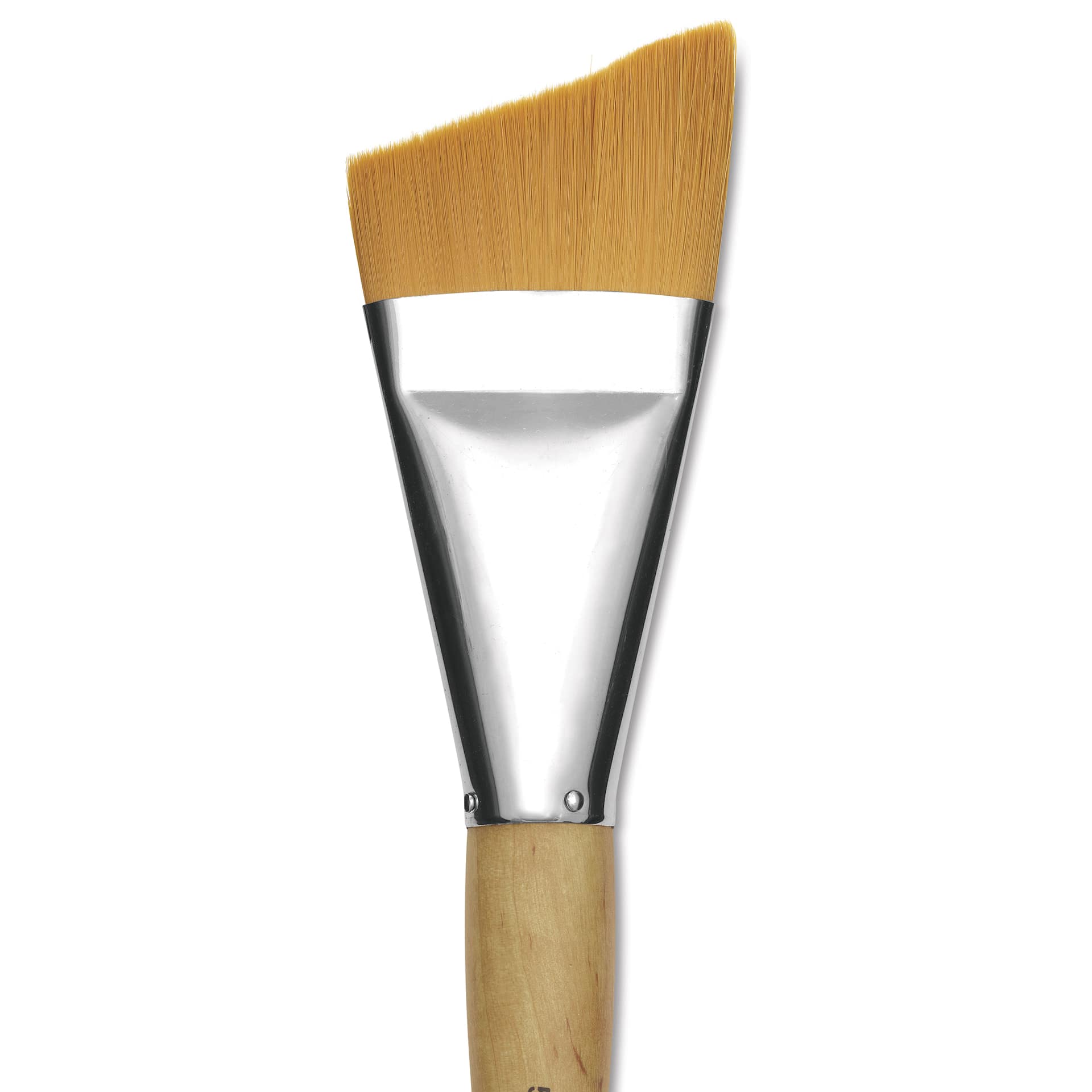 Silver Brush Silver Jumbo Golden Synthetic Brush - Angle, Mid-Handle, Size 50, close-up Silver Brush Silver Jumbo Golden Synthetic Brush - Angle, Mid-Handle, Size 50, close-up
