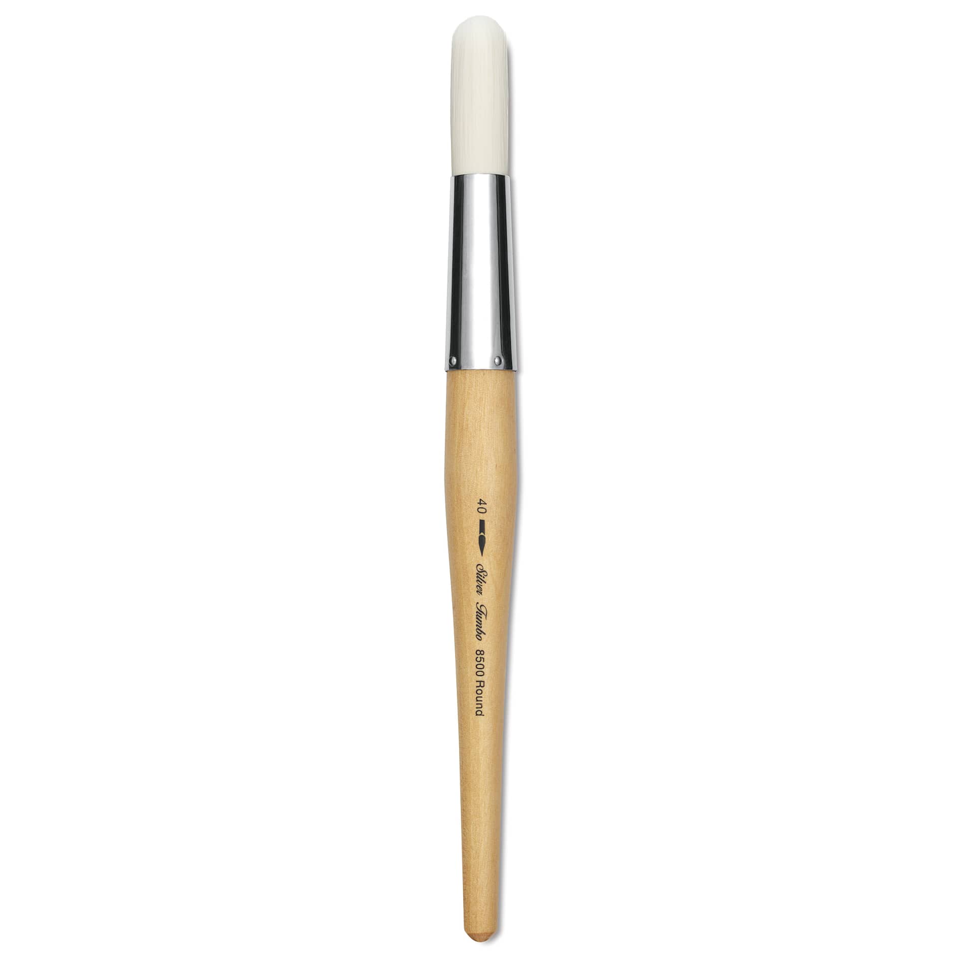 Silver Brush Silver Jumbo Stiff White Synthetic Brush - Round, Mid-Handle, Size 40 Silver Brush Silver Jumbo Stiff White Synthetic Brush - Round, Mid-Handle, Size 40