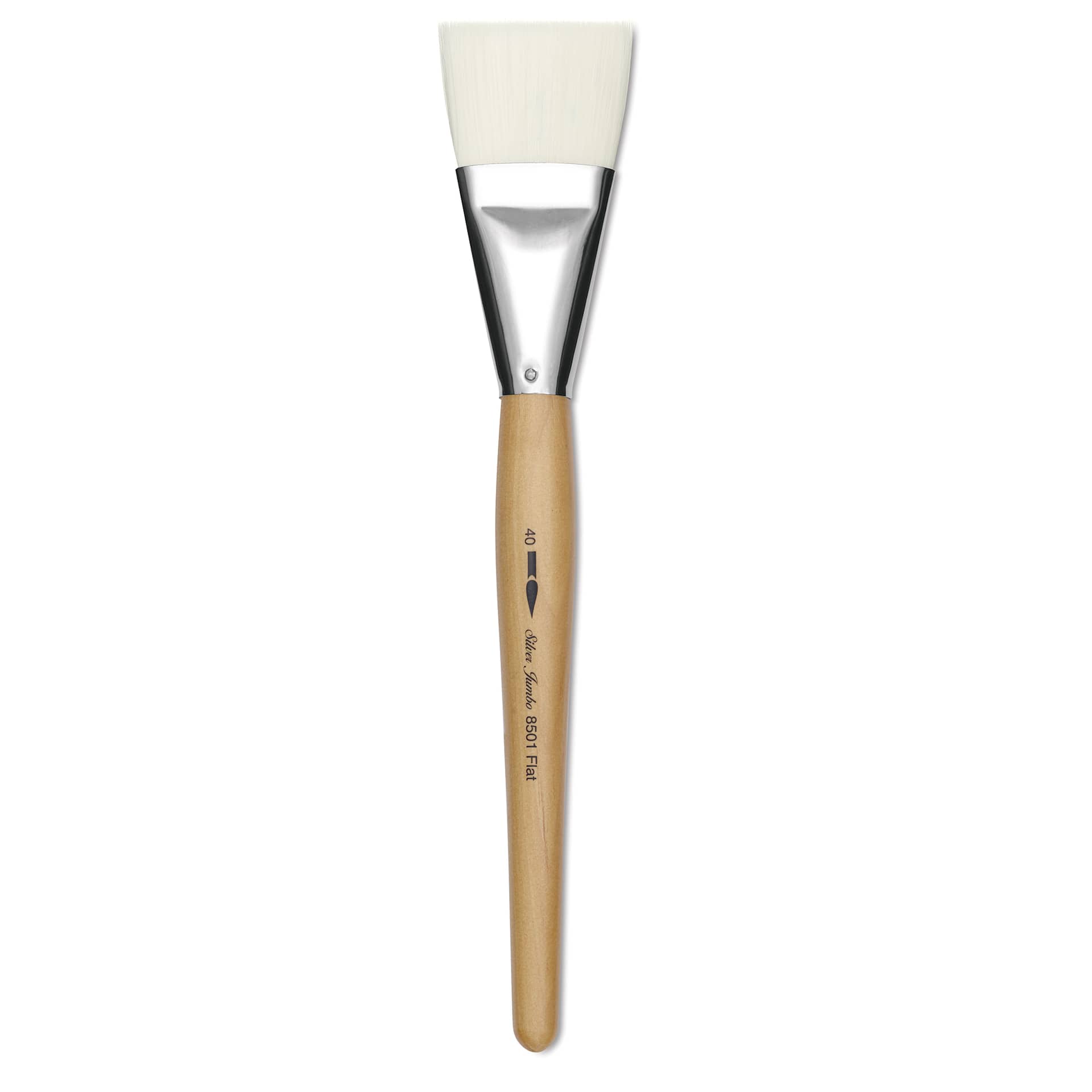 Silver Brush Silver Jumbo Stiff White Synthetic Brush - Flat, Mid-Handle, Size 40 Silver Brush Silver Jumbo Stiff White Synthetic Brush - Flat, Mid-Handle, Size 40