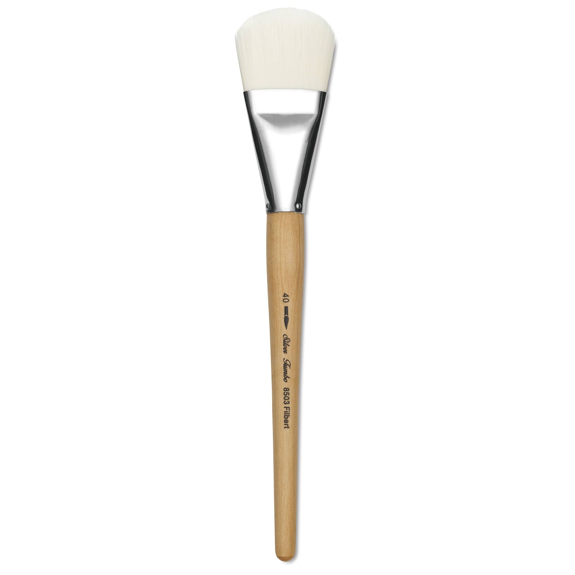 Silver Brush Silver Jumbo Stiff White Synthetic Brush - Filbert, Mid-Handle, Size 40 Silver Brush Silver Jumbo Stiff White Synthetic Brush - Filbert, Mid-Handle, Size 40