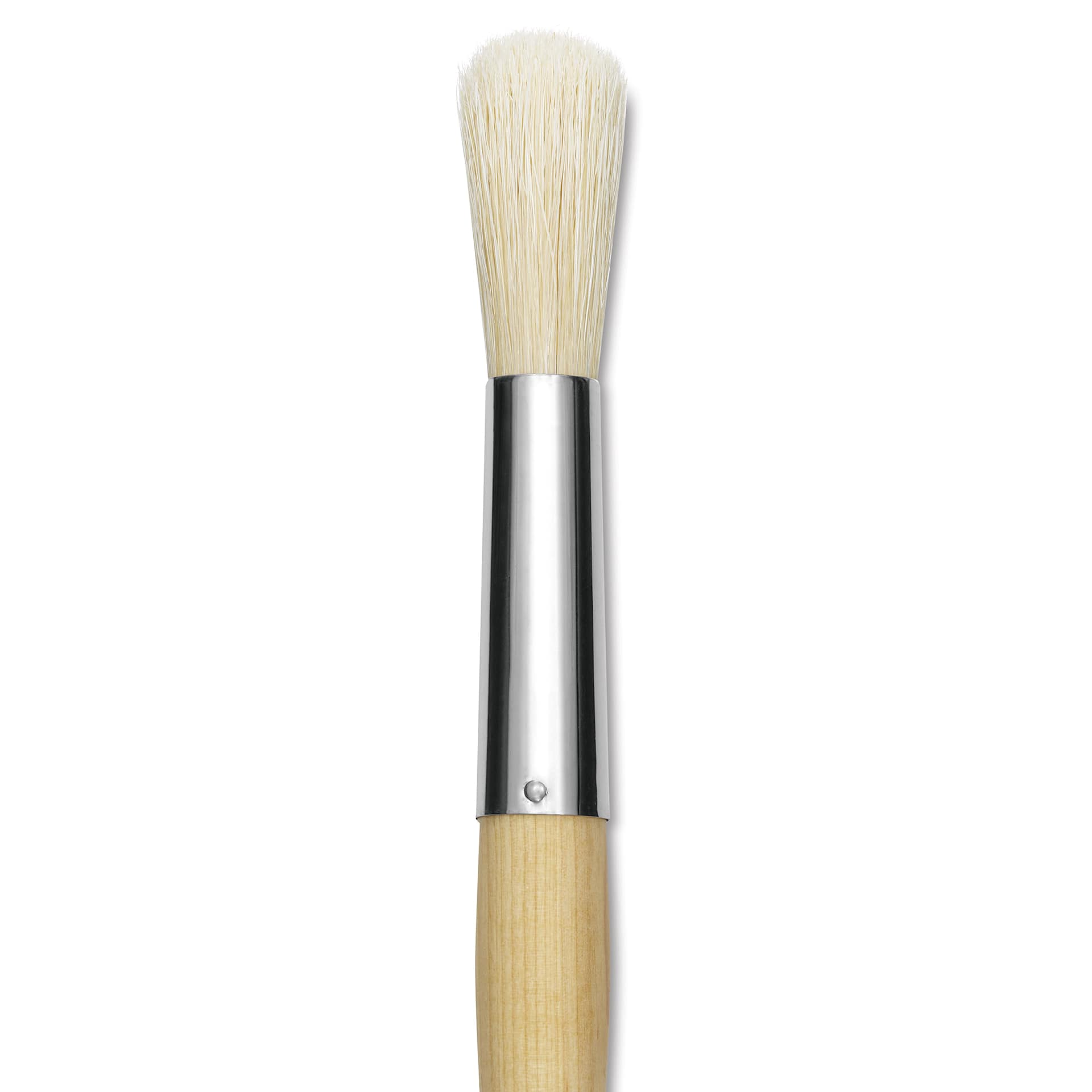 Silver Brush Silver Jumbo White Hog Bristle Brush - Round, Mid-Handle, Size 30, close-up