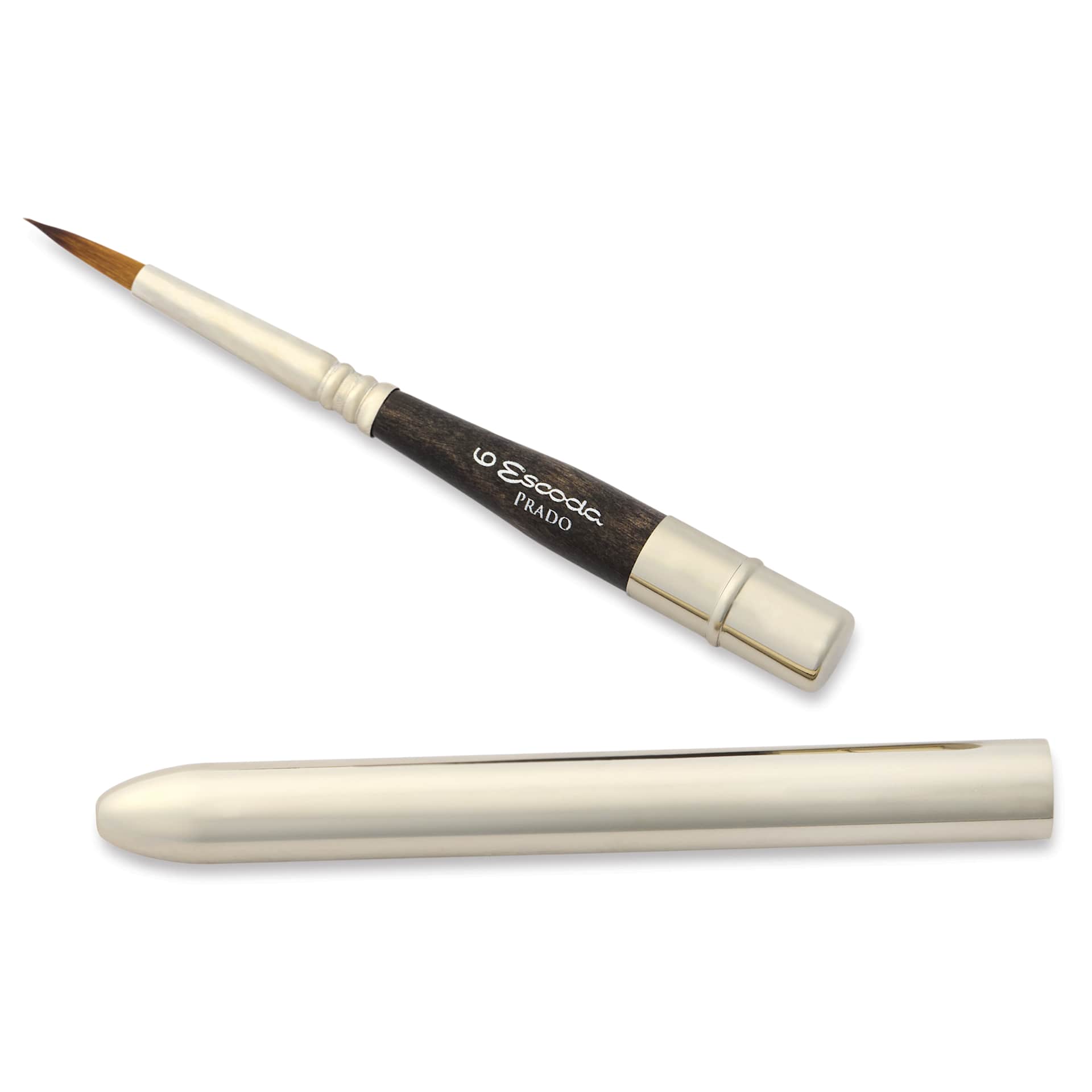 Escoda Prado Tame Synthetic Travel Brush - Round, Size 6, brush top and handle