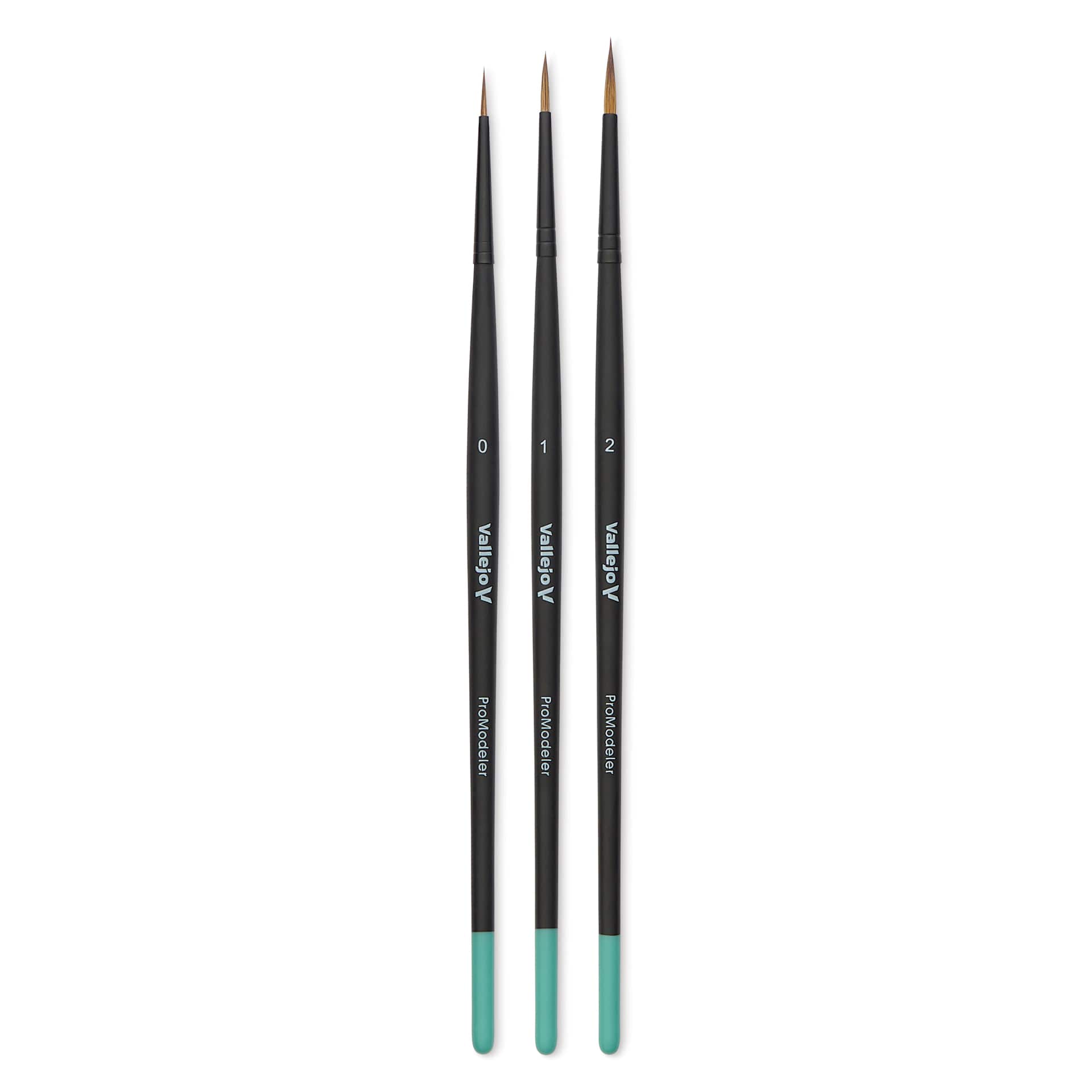 Vallejo Natural Pro Modeler Brushes - Detail Set of 3