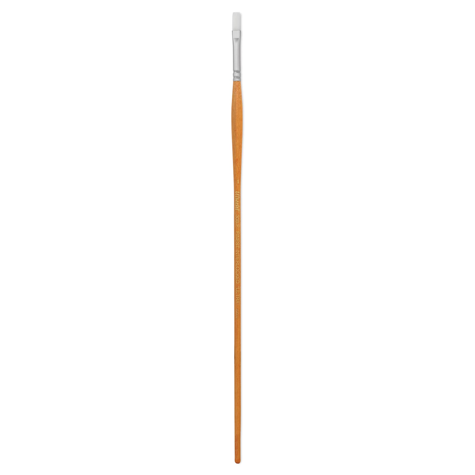 Utrecht Series 300 White Taklon Brush - Flat, Size 1, Long Handle