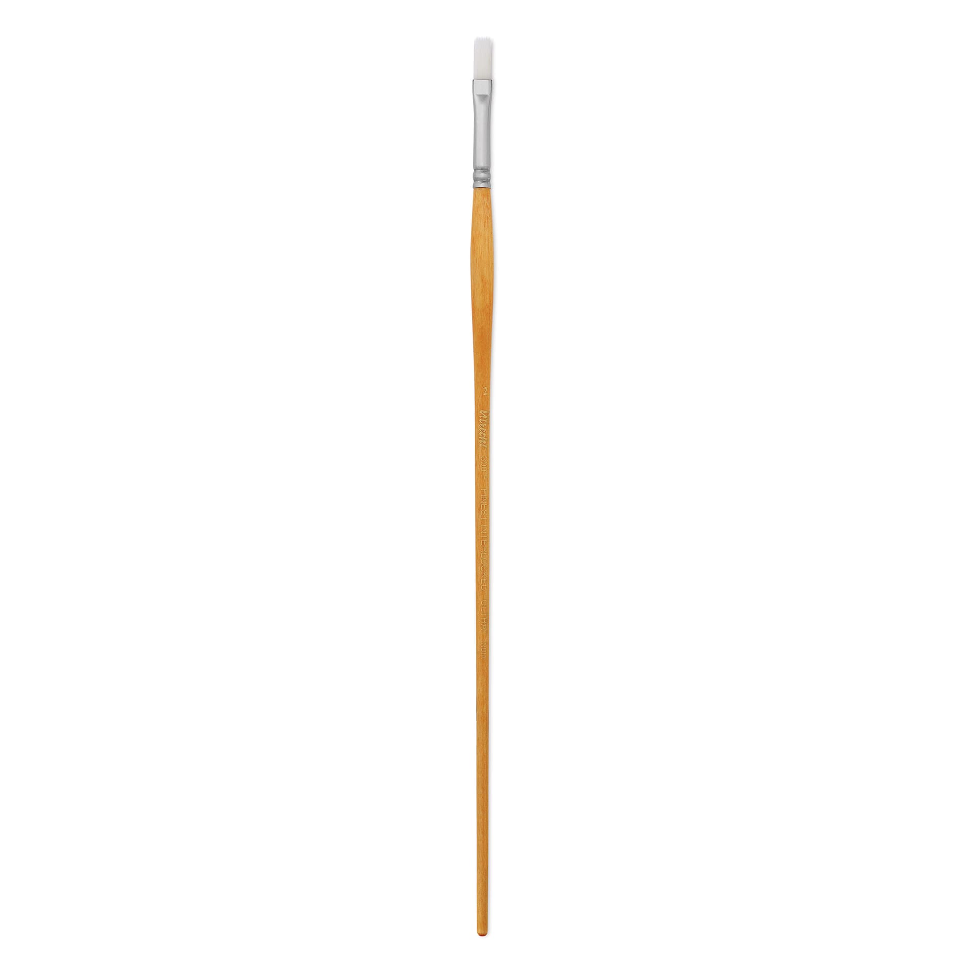 Utrecht Series 300 White Taklon Brush - Flat, Size 2, Long Handle