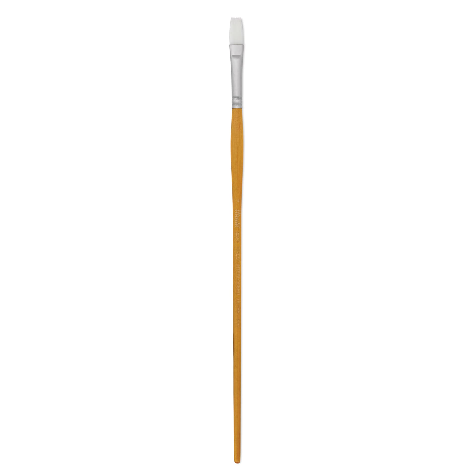 Utrecht Series 300 White Taklon Brush - Flat, Size 4, Long Handle