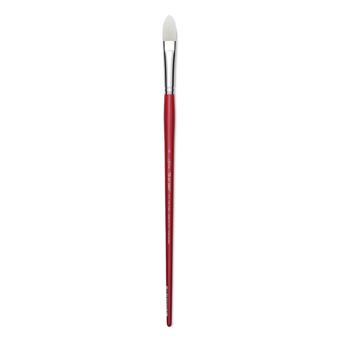 Silver Brush Art Sherpa White Synthetic Brush - Pointed Filbert, Size 8, Long Handle