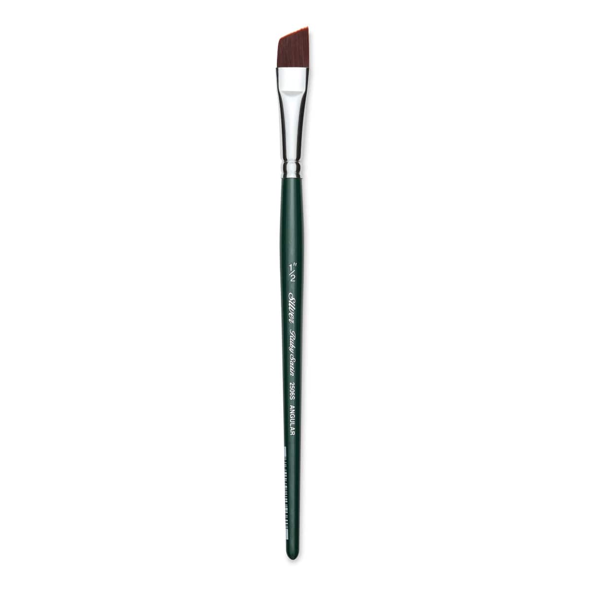 Silver Brush Ruby Satin Synthetic Brush - Angular, Size 1/2", Short Handle