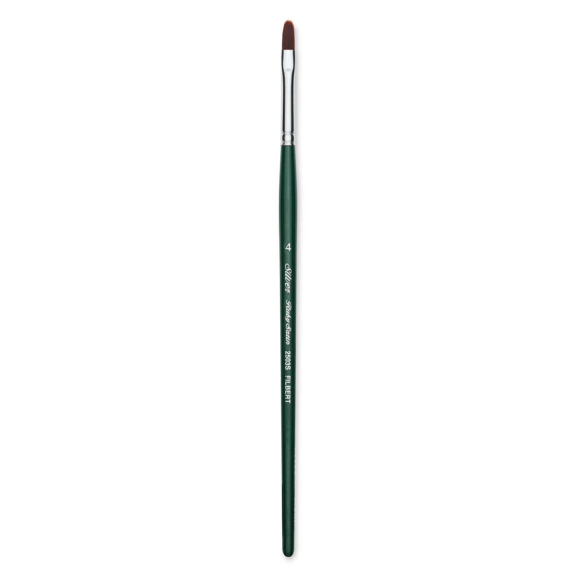 Silver Brush Ruby Satin Synthetic Brush - Filbert, Size 4, Short Handle