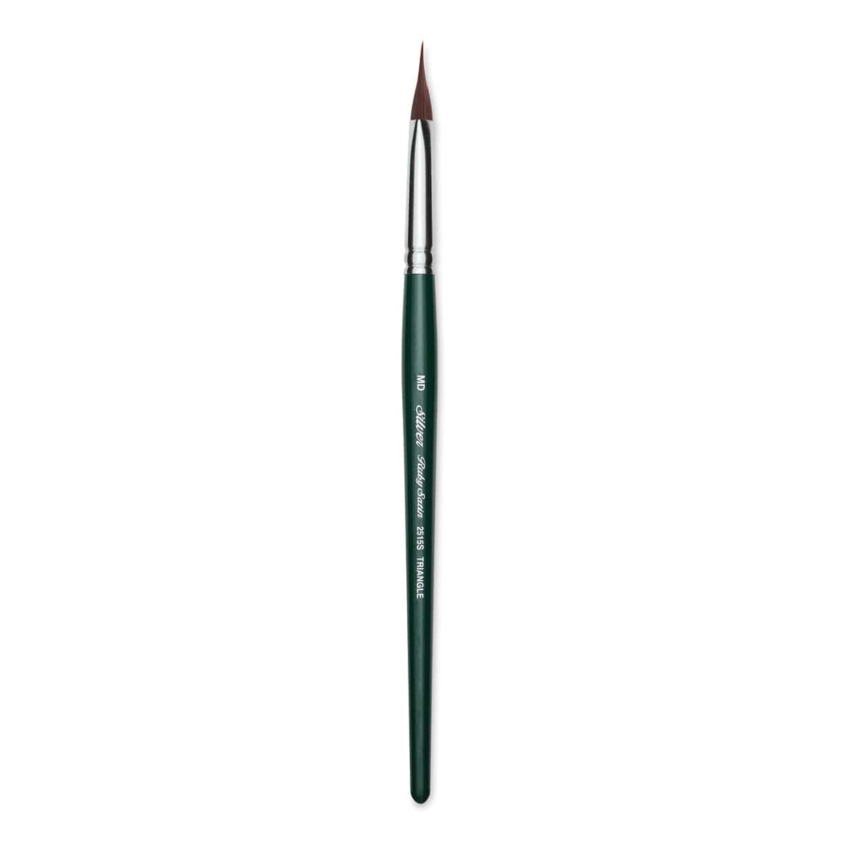 Silver Brush Ruby Satin Synthetic Brush - Pointed Triangle, Medium, Short Handle