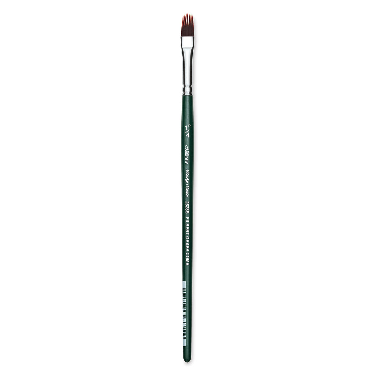 Silver Brush Ruby Satin Synthetic Brush - Filbert Comb, Size 1/4", Short Handle