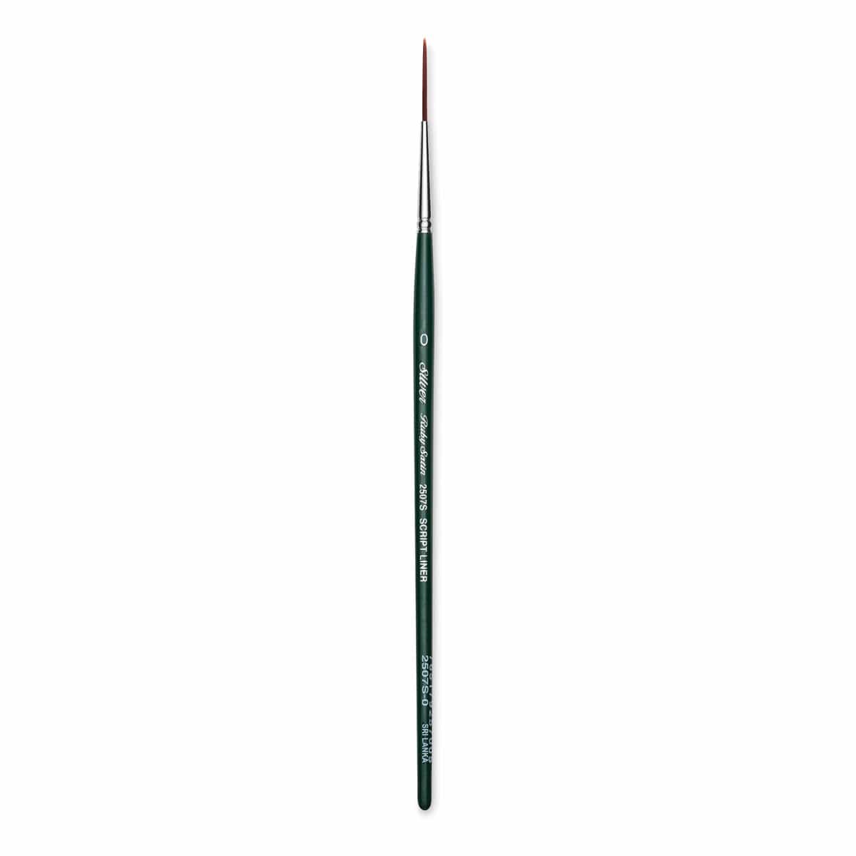 Silver Brush Ruby Satin Synthetic Brushes - Script Liner, Short Handle