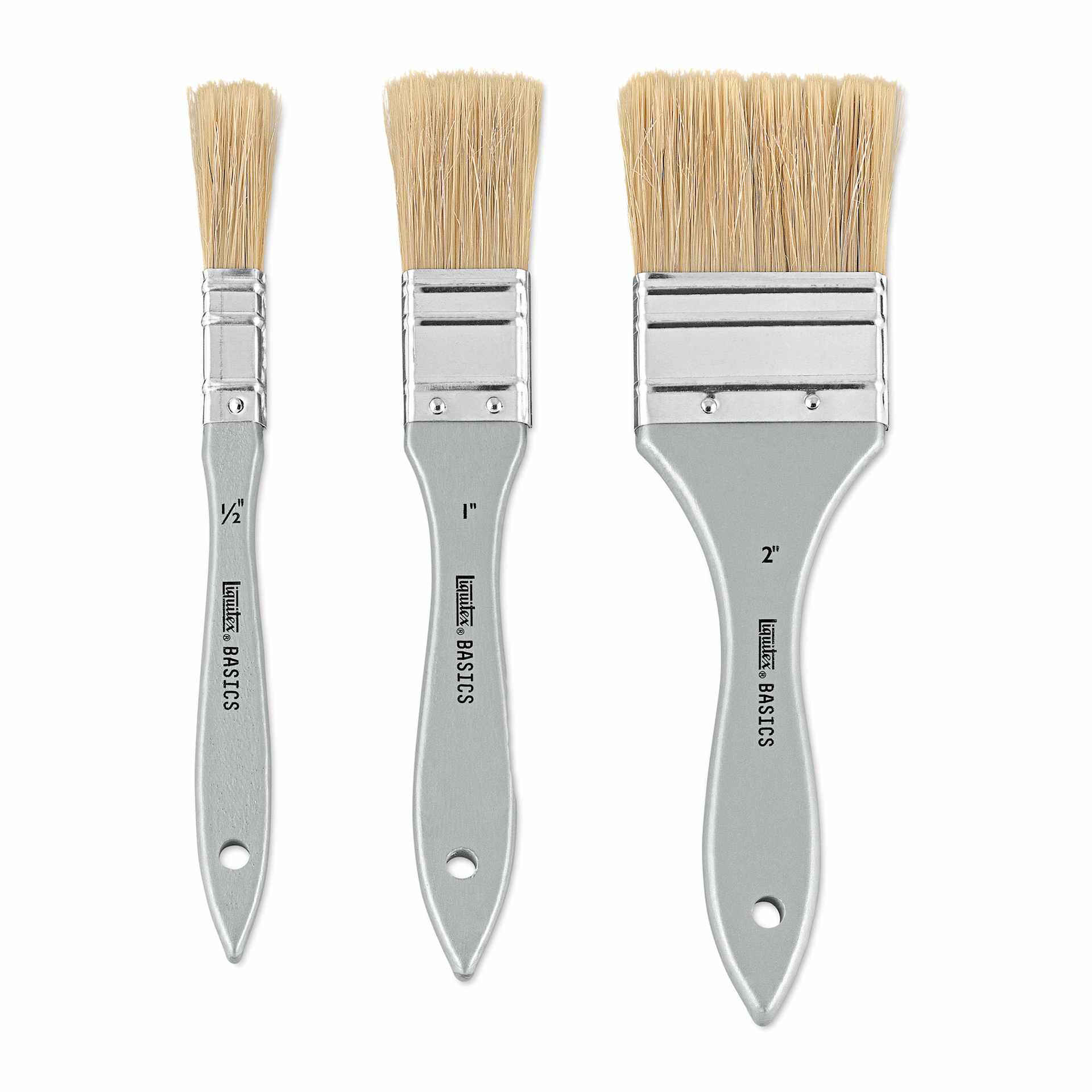 Liquitex Basics Large Scale Natural Brushes - Set of 3 (set contents) Liquitex Basics Large Scale Natural Brushes - Set of 3 (set contents)