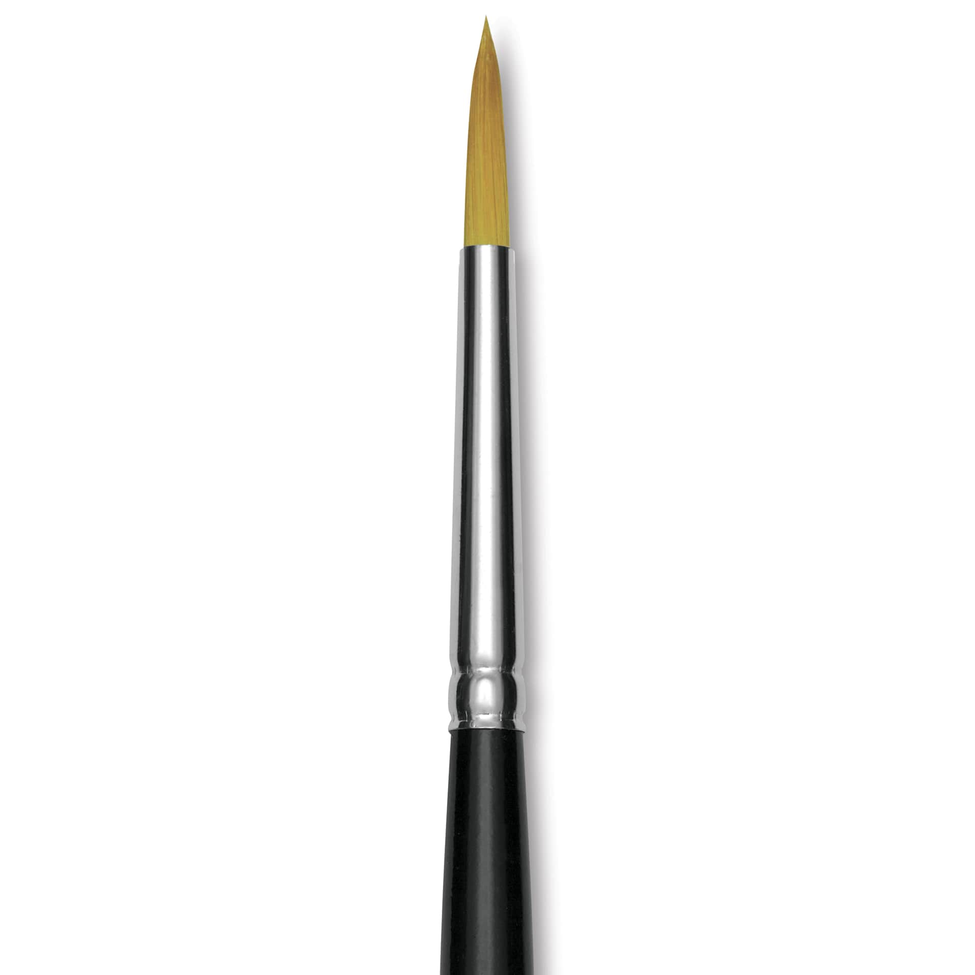 Trekell Synthetic Gold Taklon Brush - Round, Short Handle, Size 6, close-up