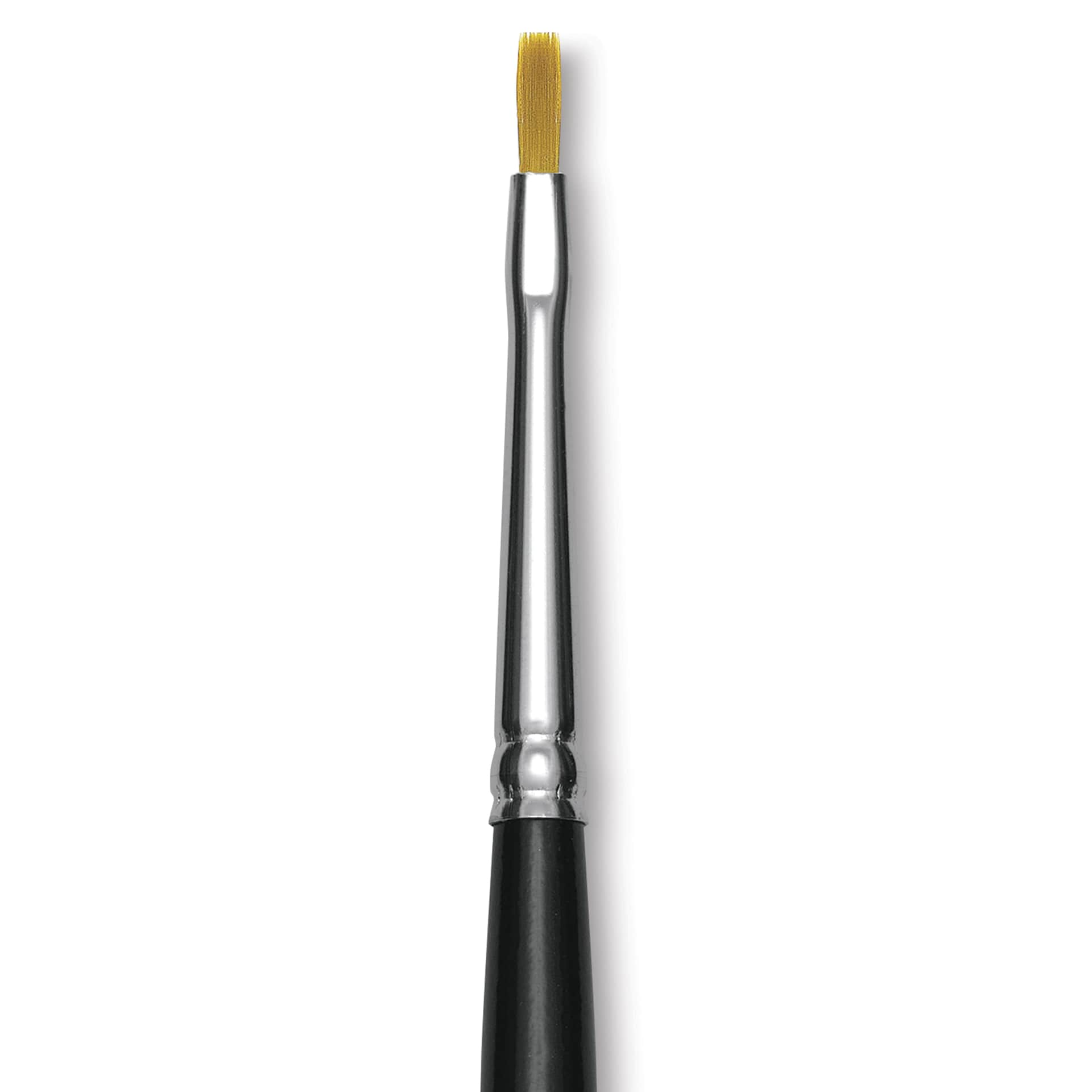 Trekell Synthetic Gold Taklon Brush - Bright, Short Handle, Size 0, close-up