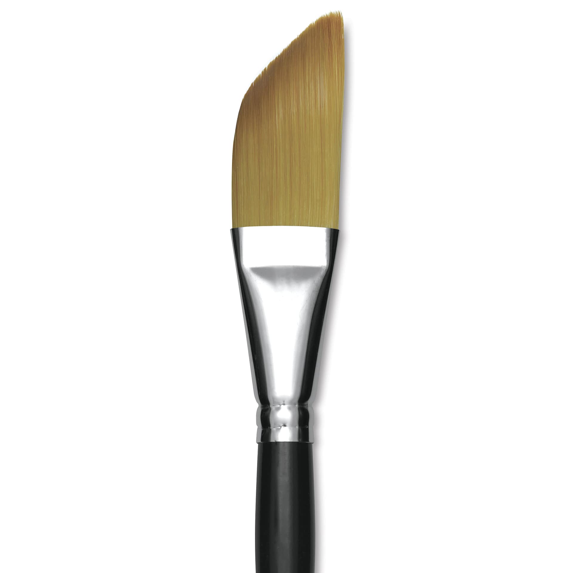 Trekell Synthetic Gold Taklon Brush - Dagger, Short Handle, Size 1", close-up