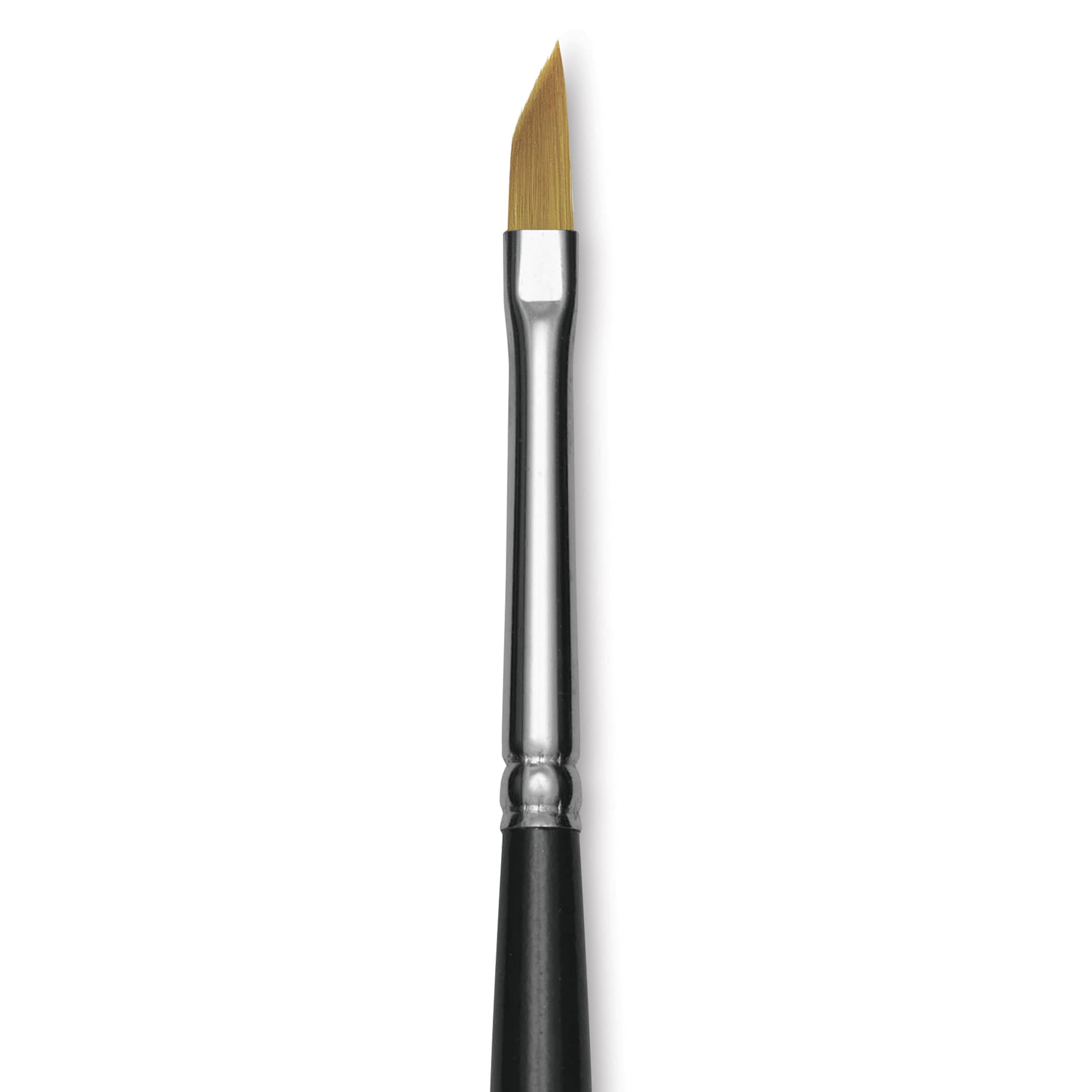 Trekell Synthetic Gold Taklon Brush - Dagger, Short Handle, Size 1/8", close-up