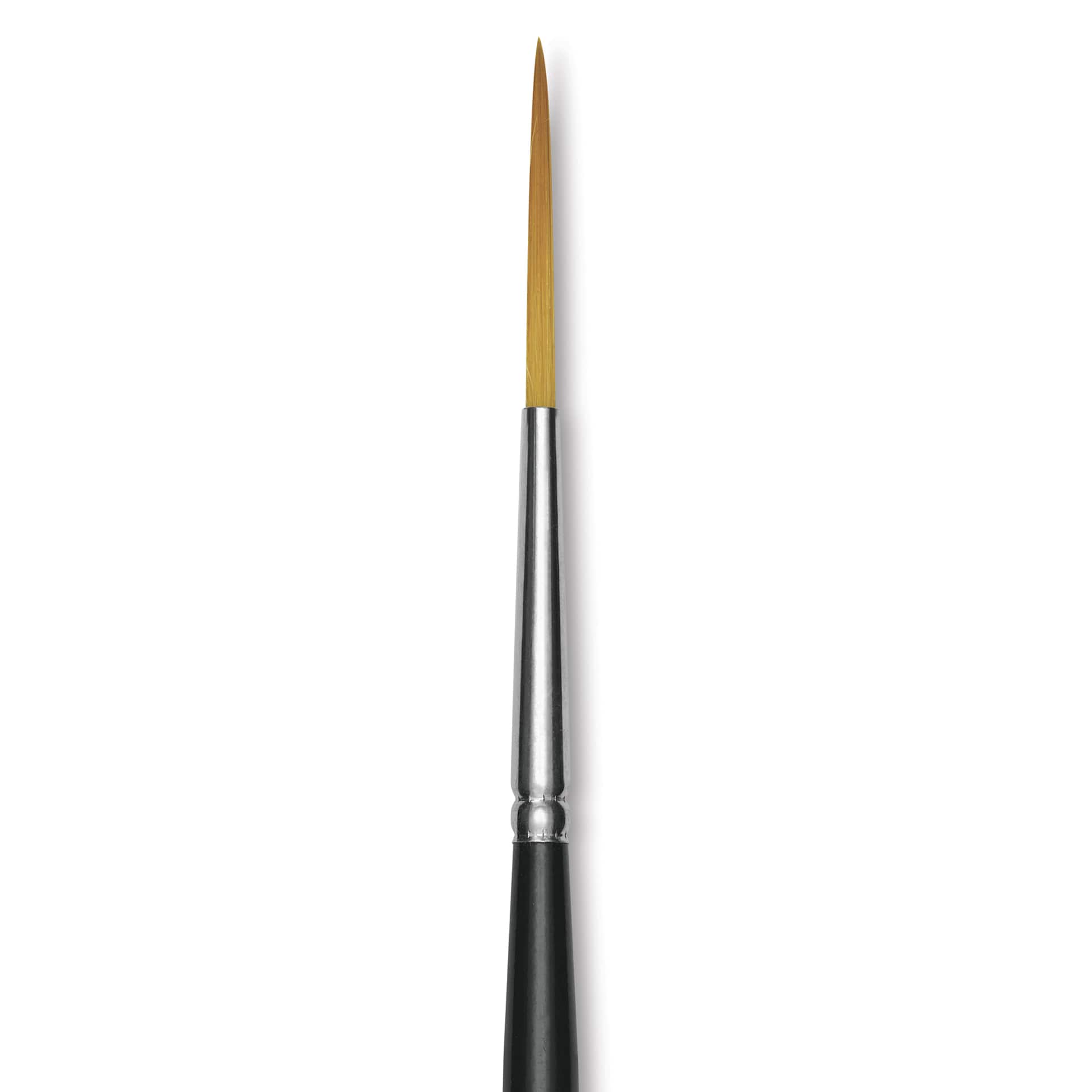 Trekell Synthetic Gold Taklon Brush - Script/Rigger, Short Handle, Size 4, close-up