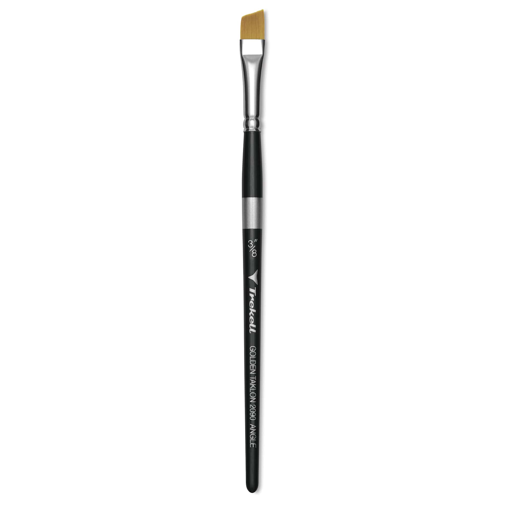 Trekell Synthetic Gold Taklon Brush - Angle, Short Handle, Size 3/8"