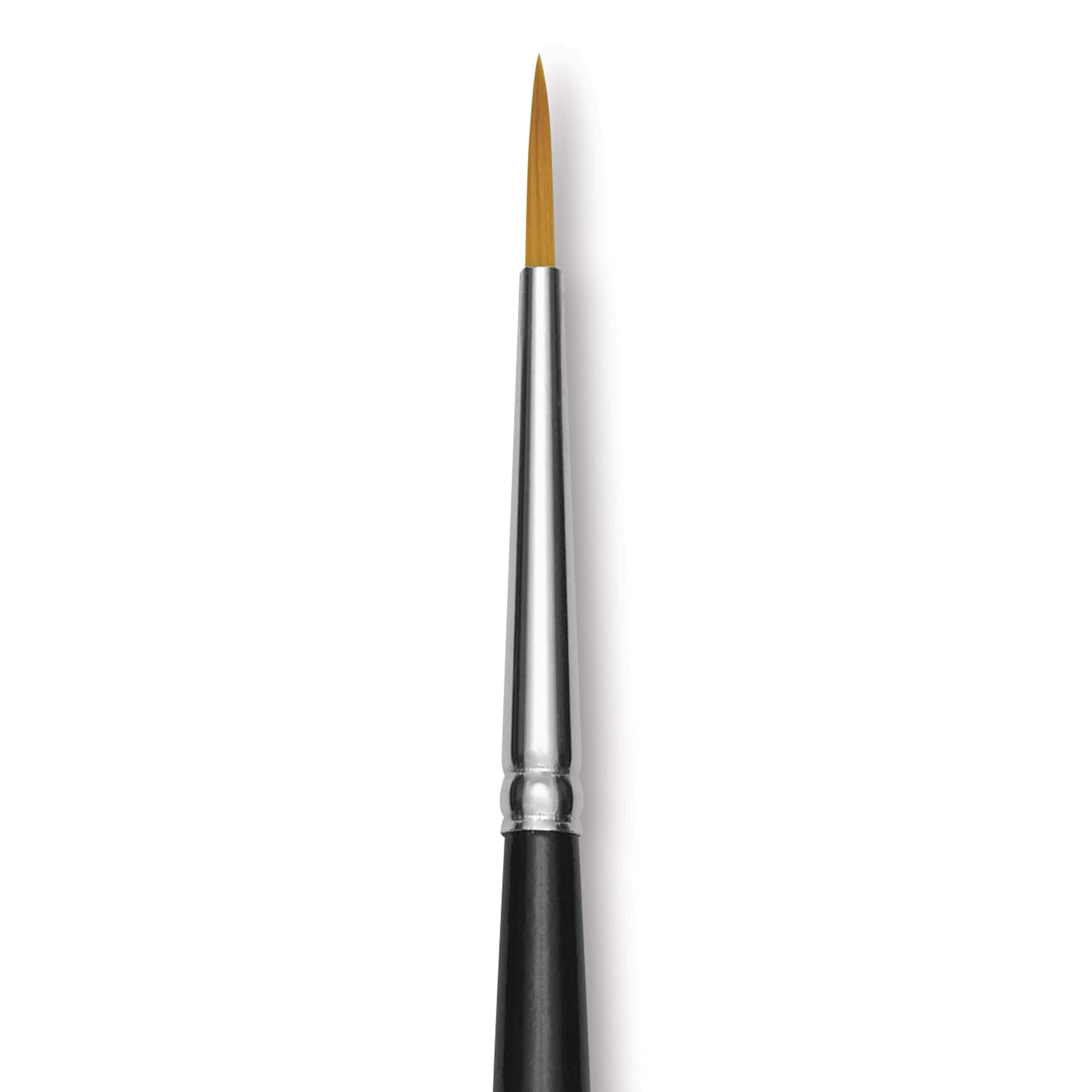 Trekell Synthetic Gold Taklon Brush - Round, Long Handle, Size 4, close-up