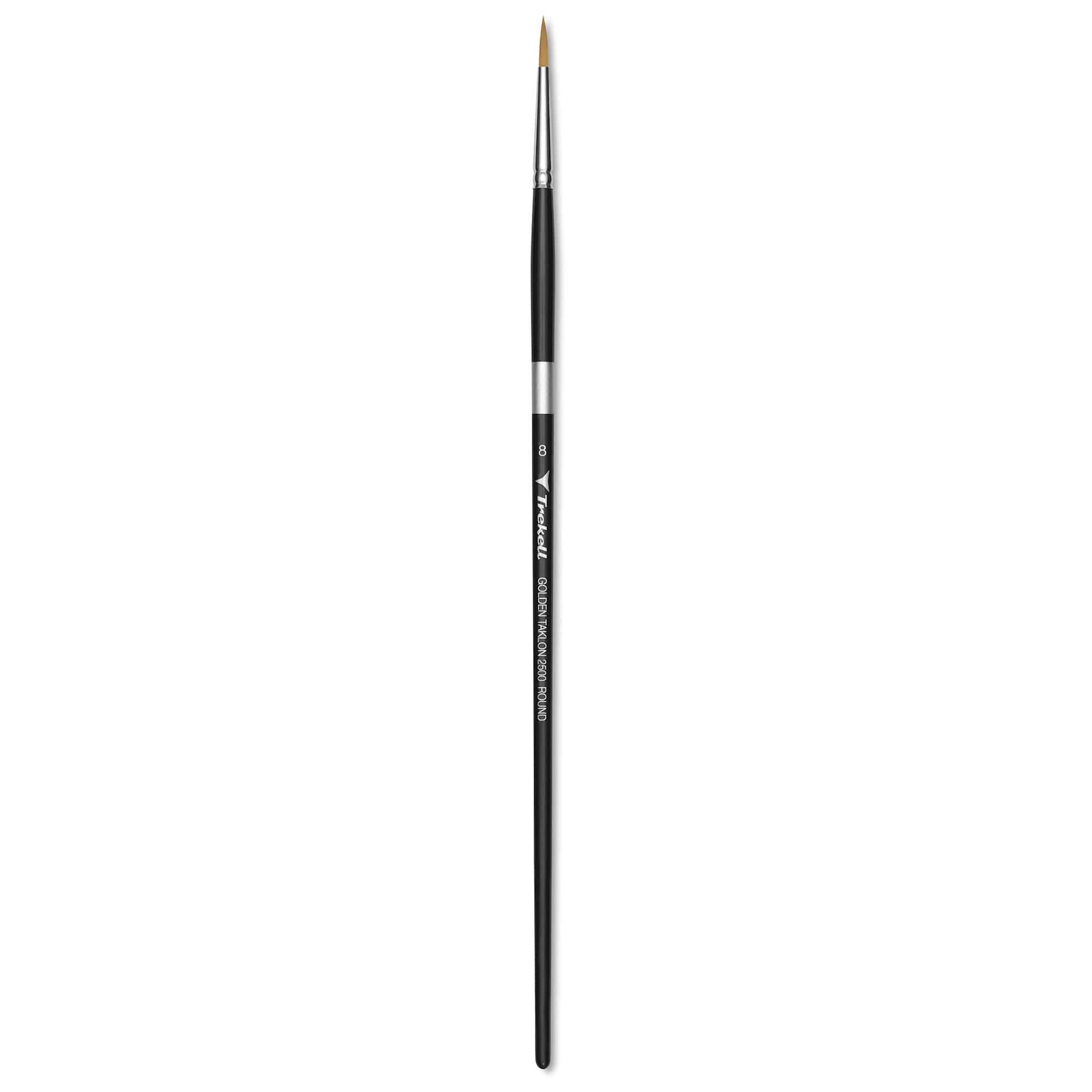 Trekell Synthetic Gold Taklon Brush - Round, Long Handle, Size 8