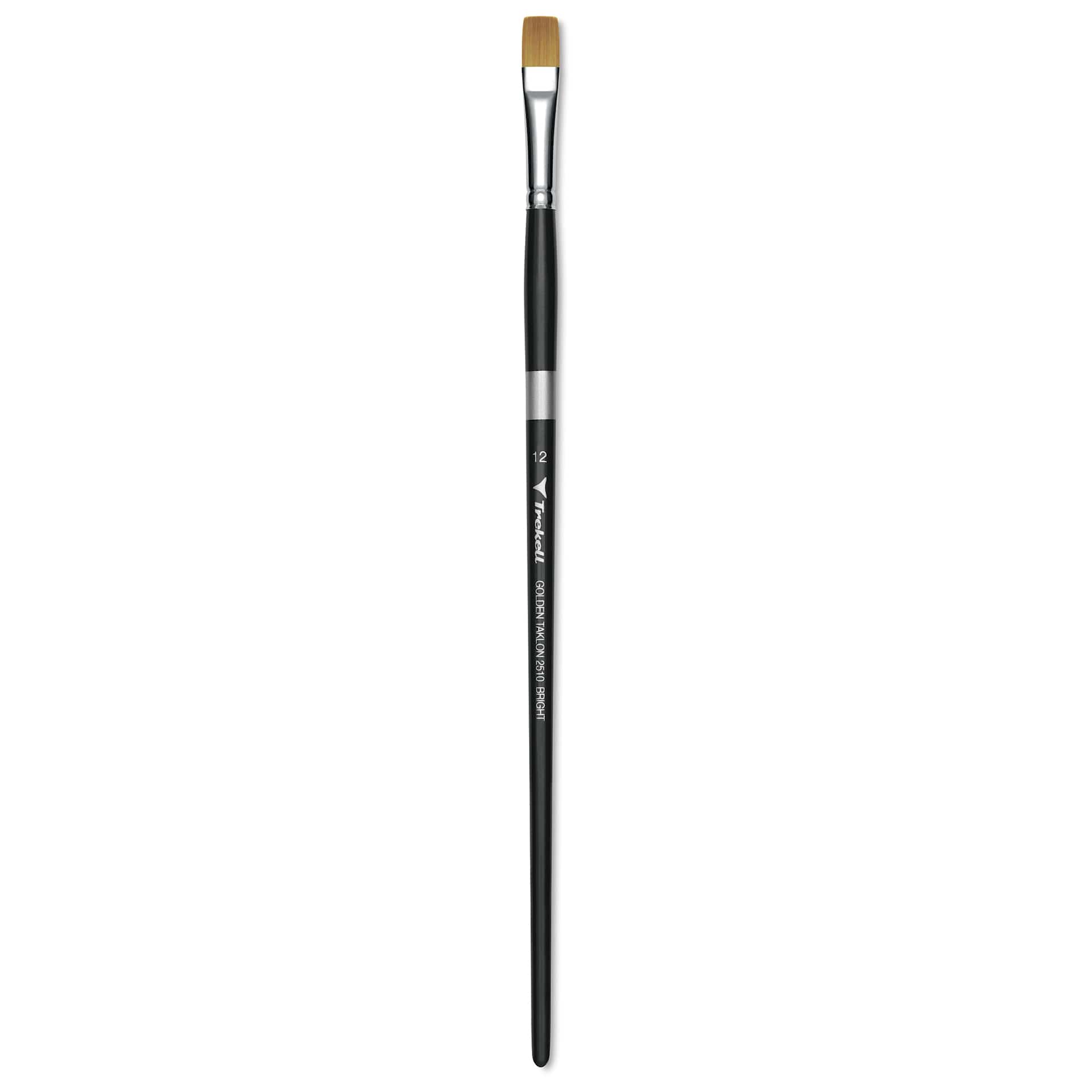 Trekell Synthetic Gold Taklon Brush - Bright, Long Handle, Size 12