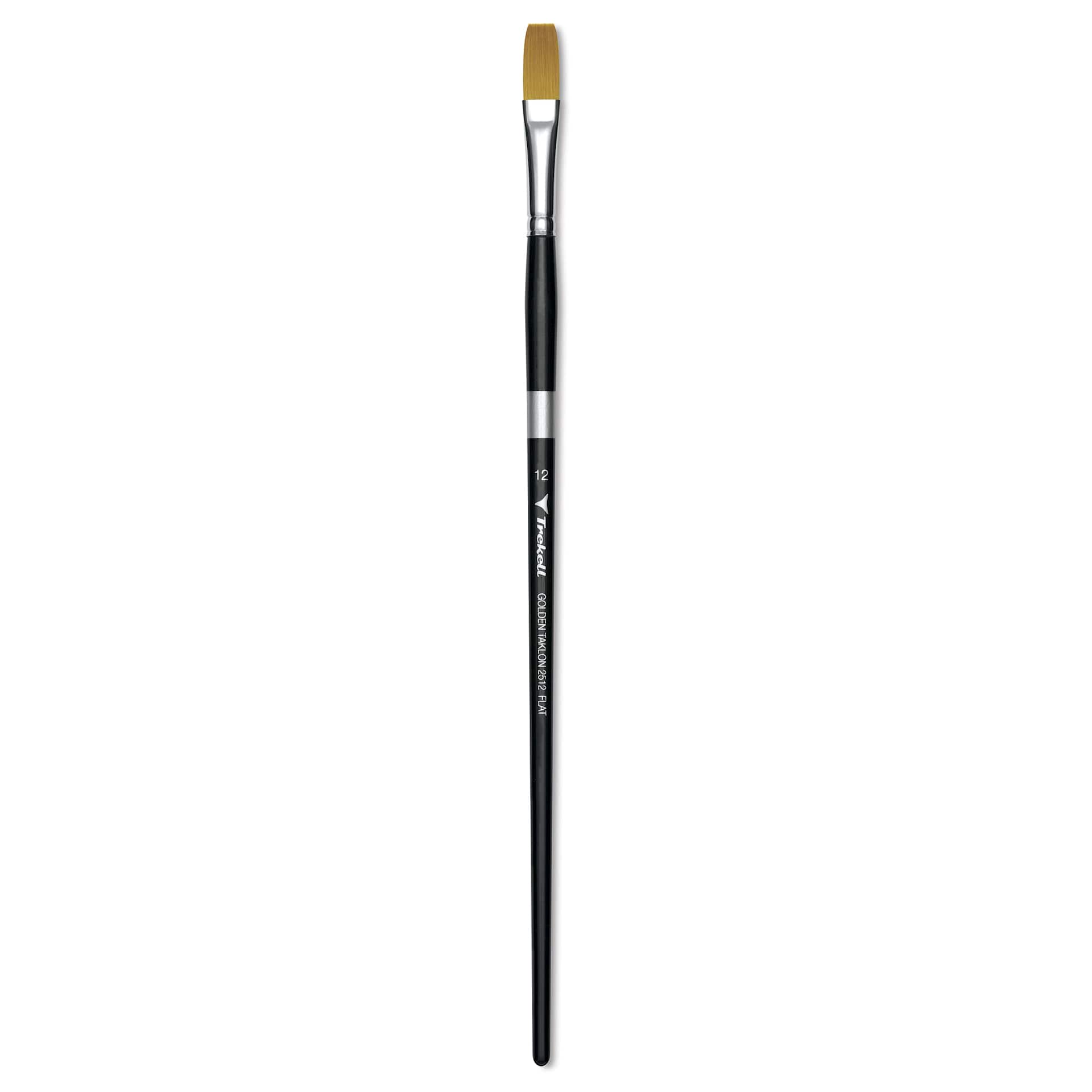 Trekell Synthetic Gold Taklon Brush - Flat, Long Handle, Size 12