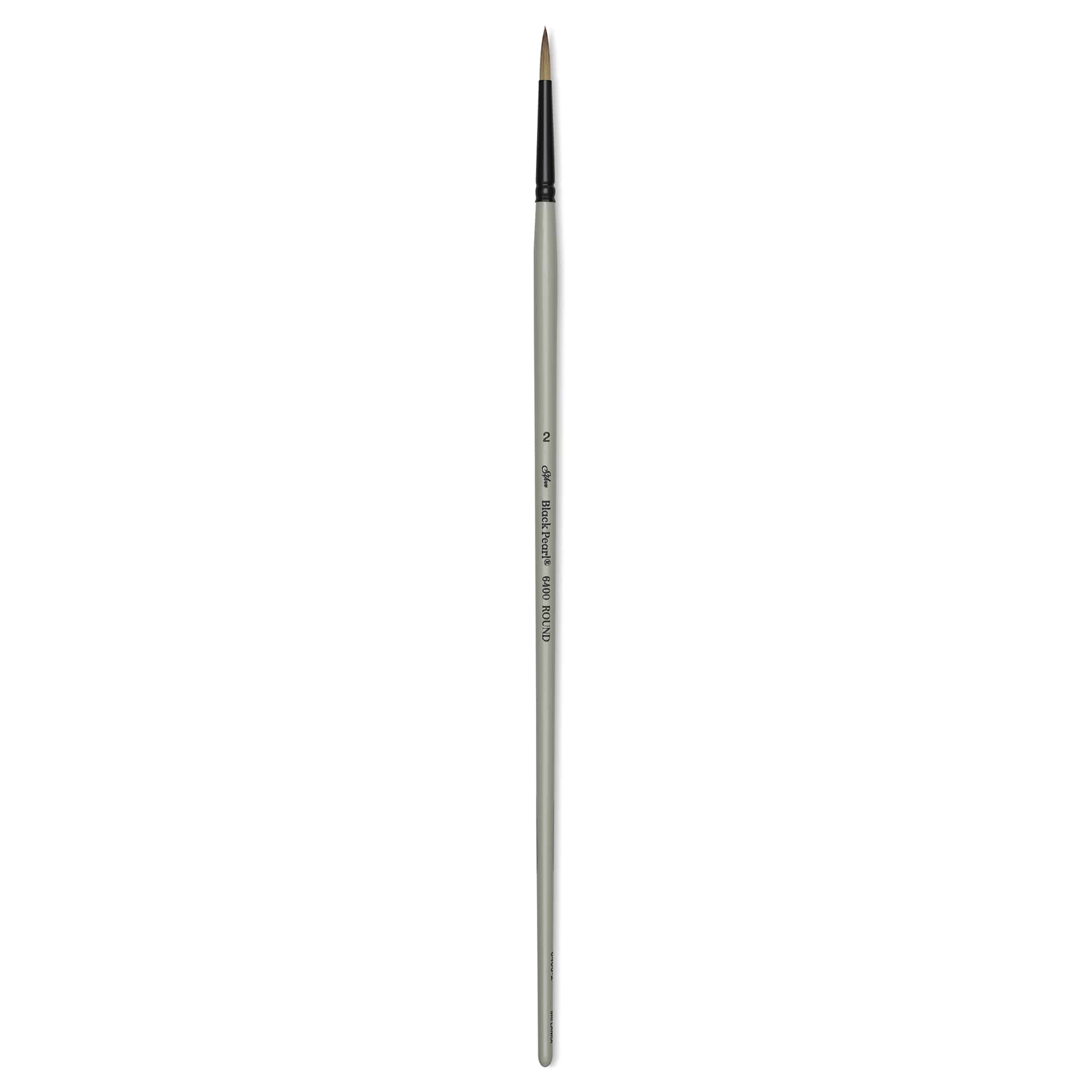 Silver Brush Black Pearl Synthetic Brush - Series 6400, Round, Size 2, Long Handle