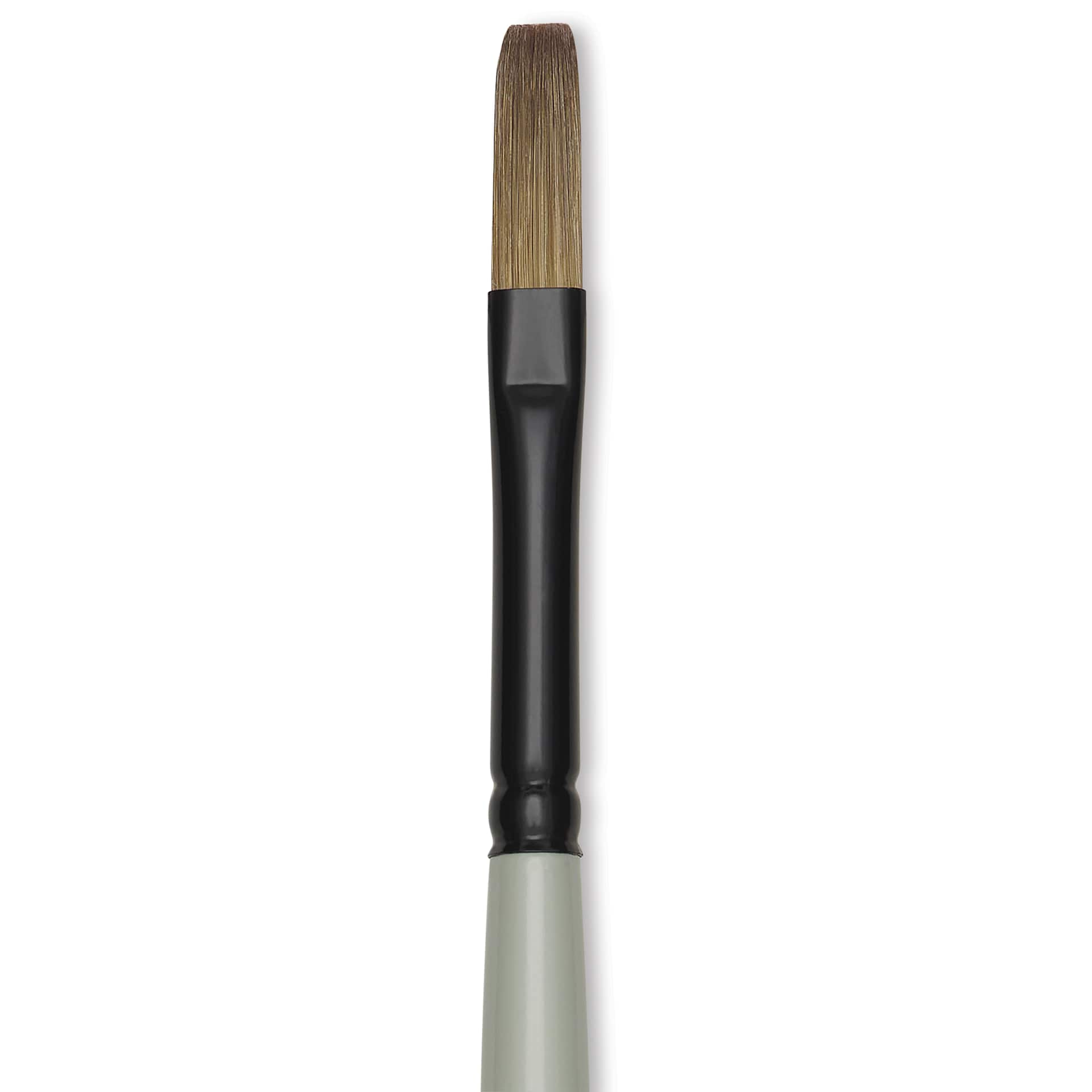 Silver Brush Black Pearl Synthetic Brush - Series 6401, Flat, Size 2, Long Handle, close-up