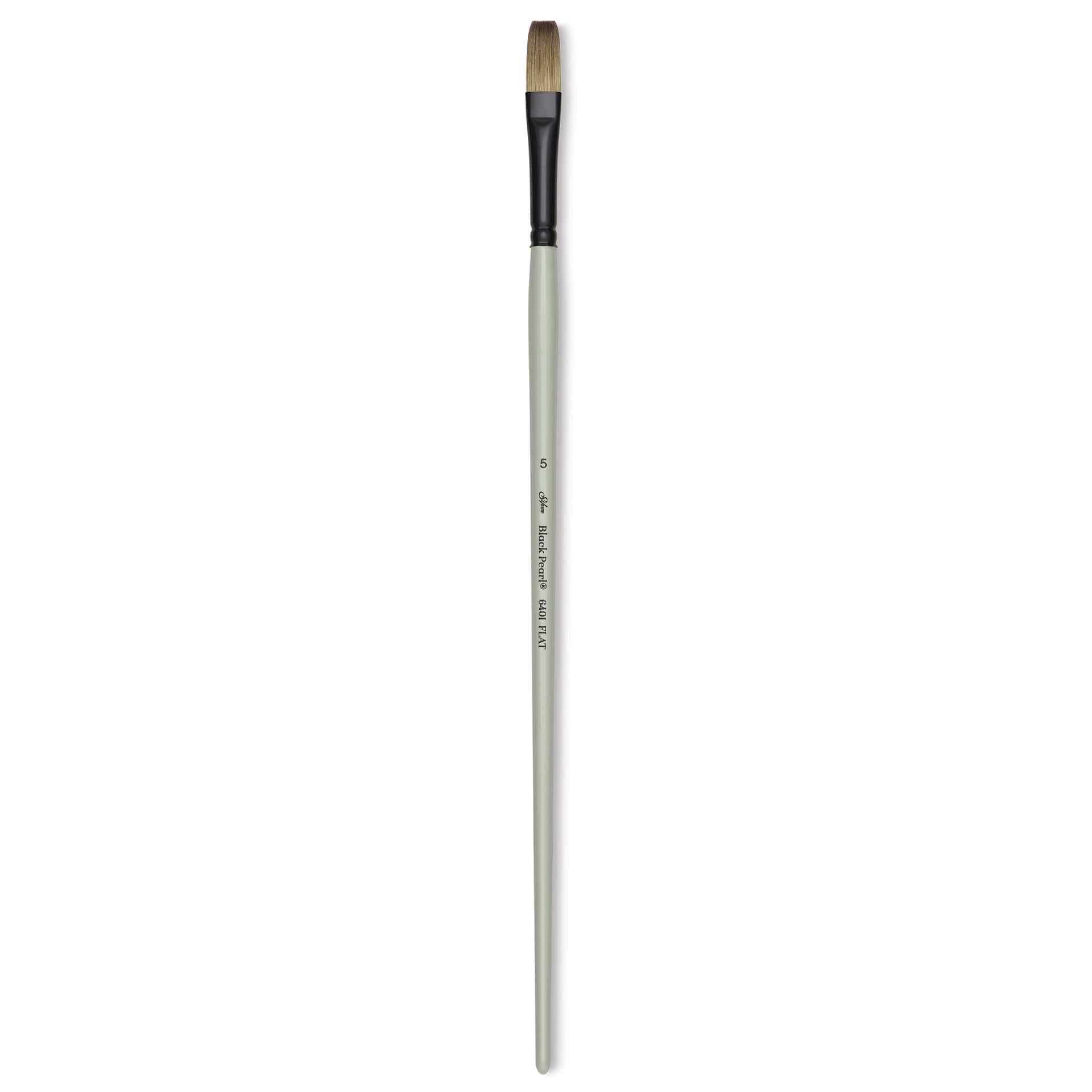 Silver Brush Black Pearl Synthetic Brush - Series 6401, Flat, Size 5, Long Handle