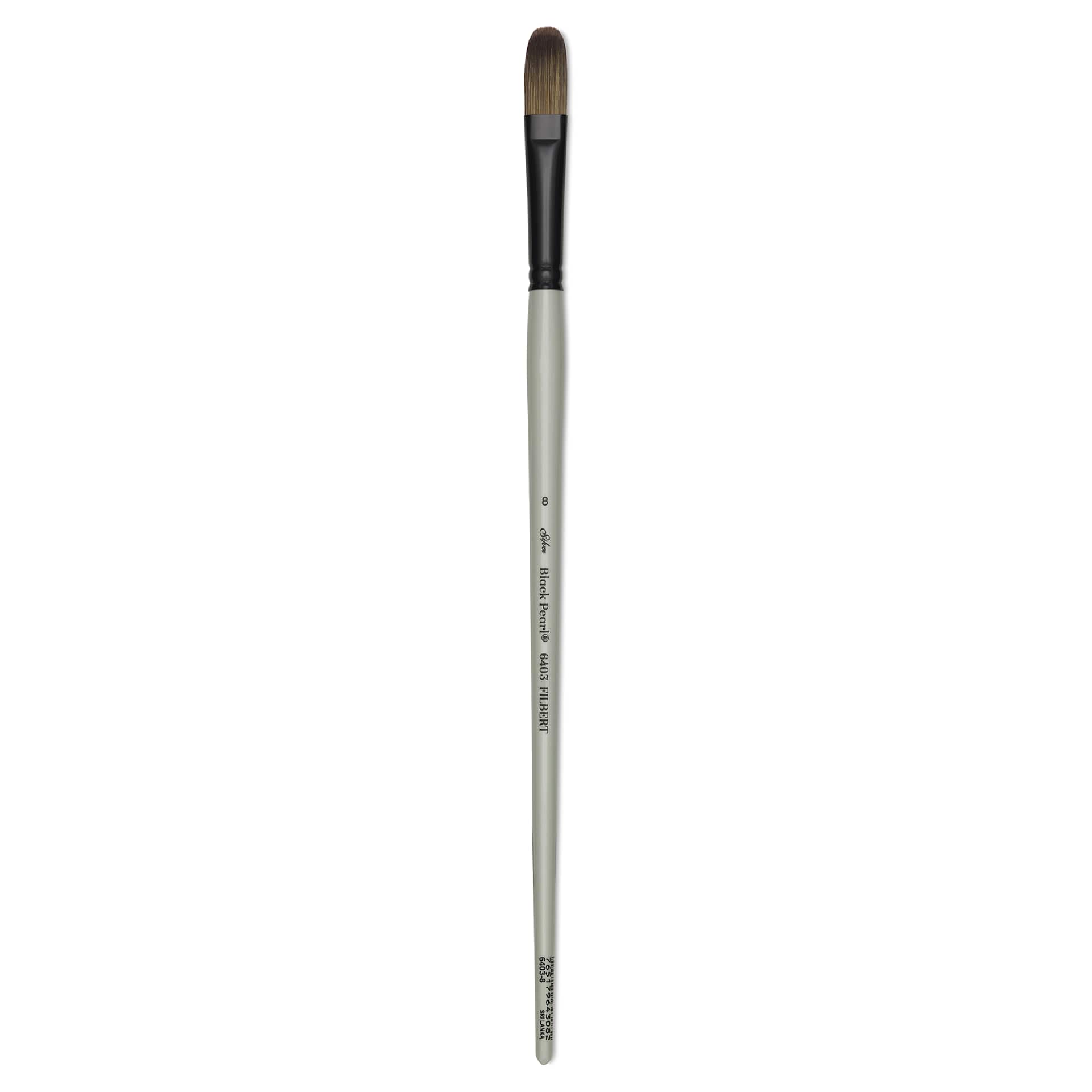 Silver Brush Black Pearl Synthetic Brush - Series 6403, Filbert, Size 8, Long Handle