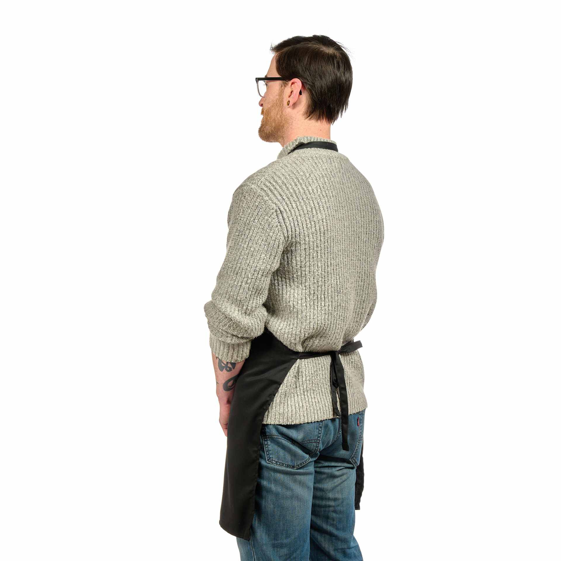 Back view of Blick Classic Black Apron on a person Back view of Blick Classic Black Apron on a person