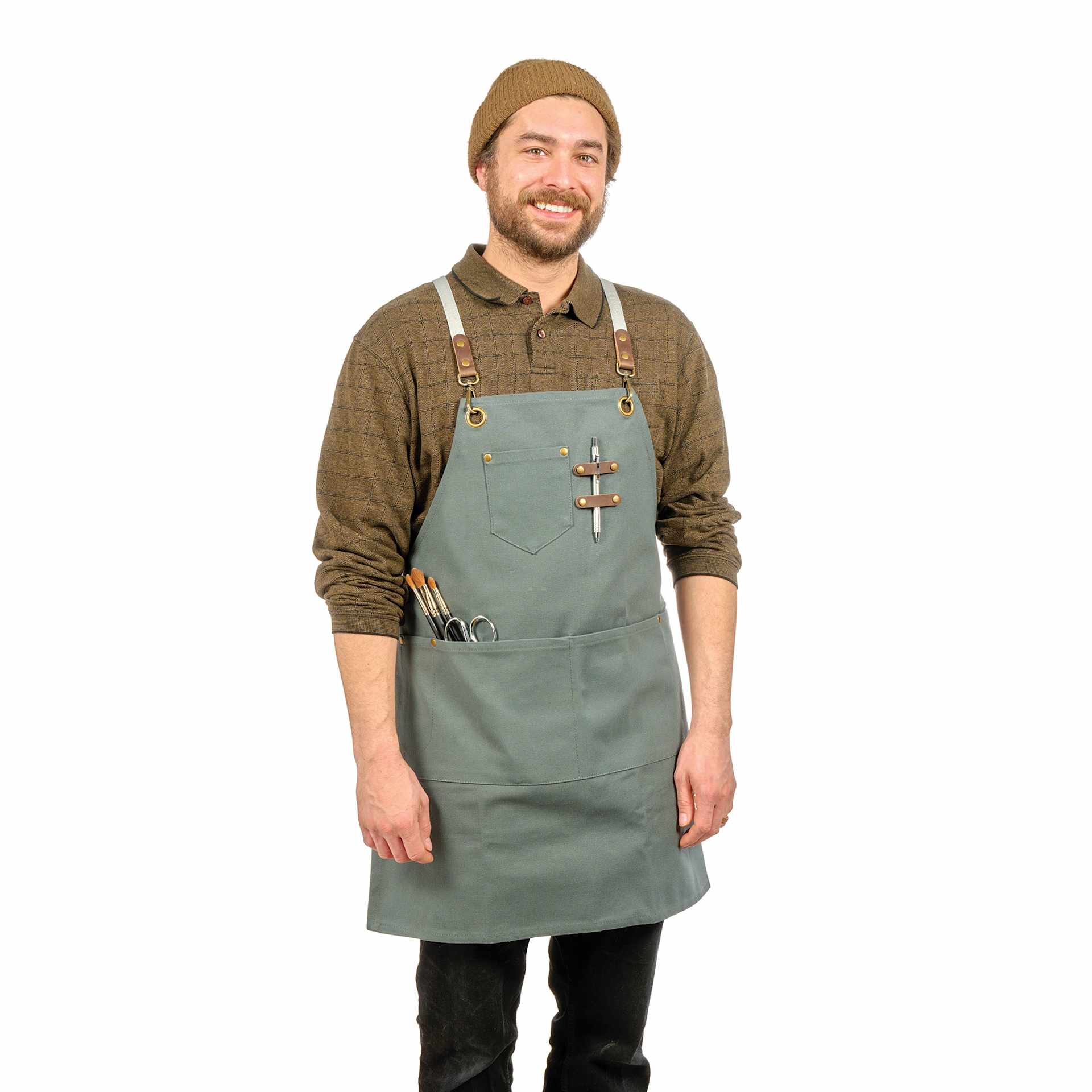 Front view of the Blick Utility Apron on a person Front view of the Blick Utility Apron on a person