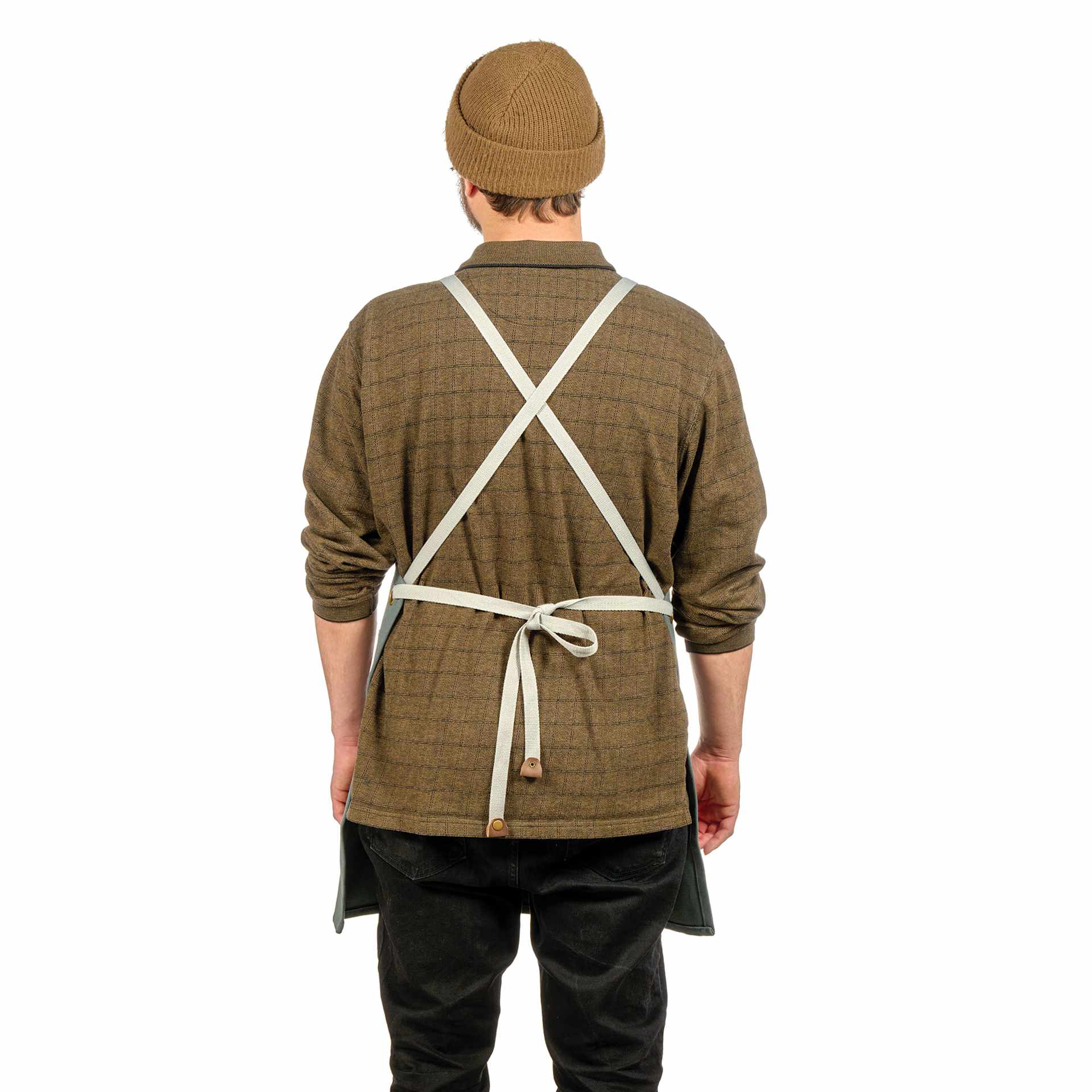 Back view of the Blick Utility Apron on a person